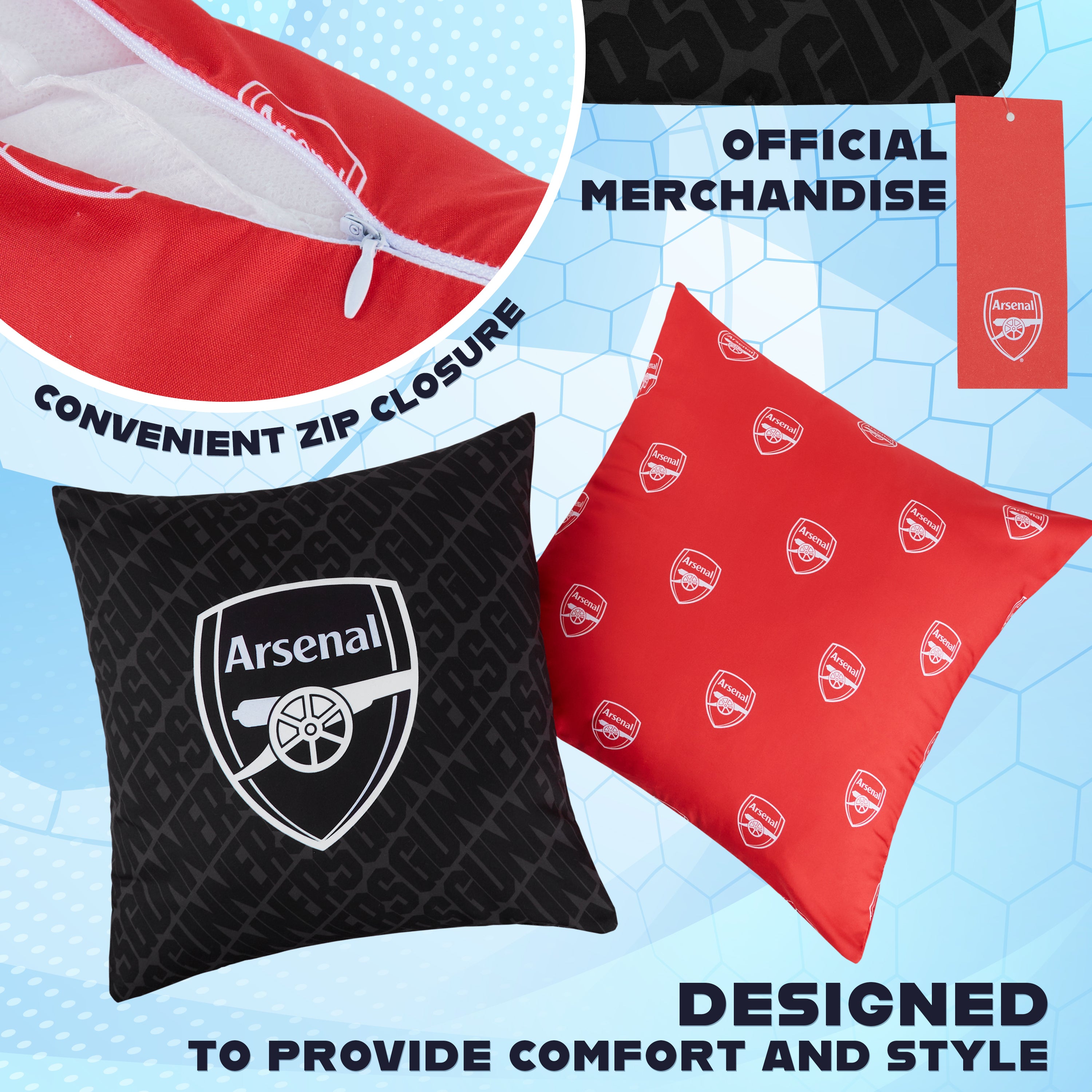 arsenal-fc-lot-2-housses-coussin-39x39-cm-foot image 3