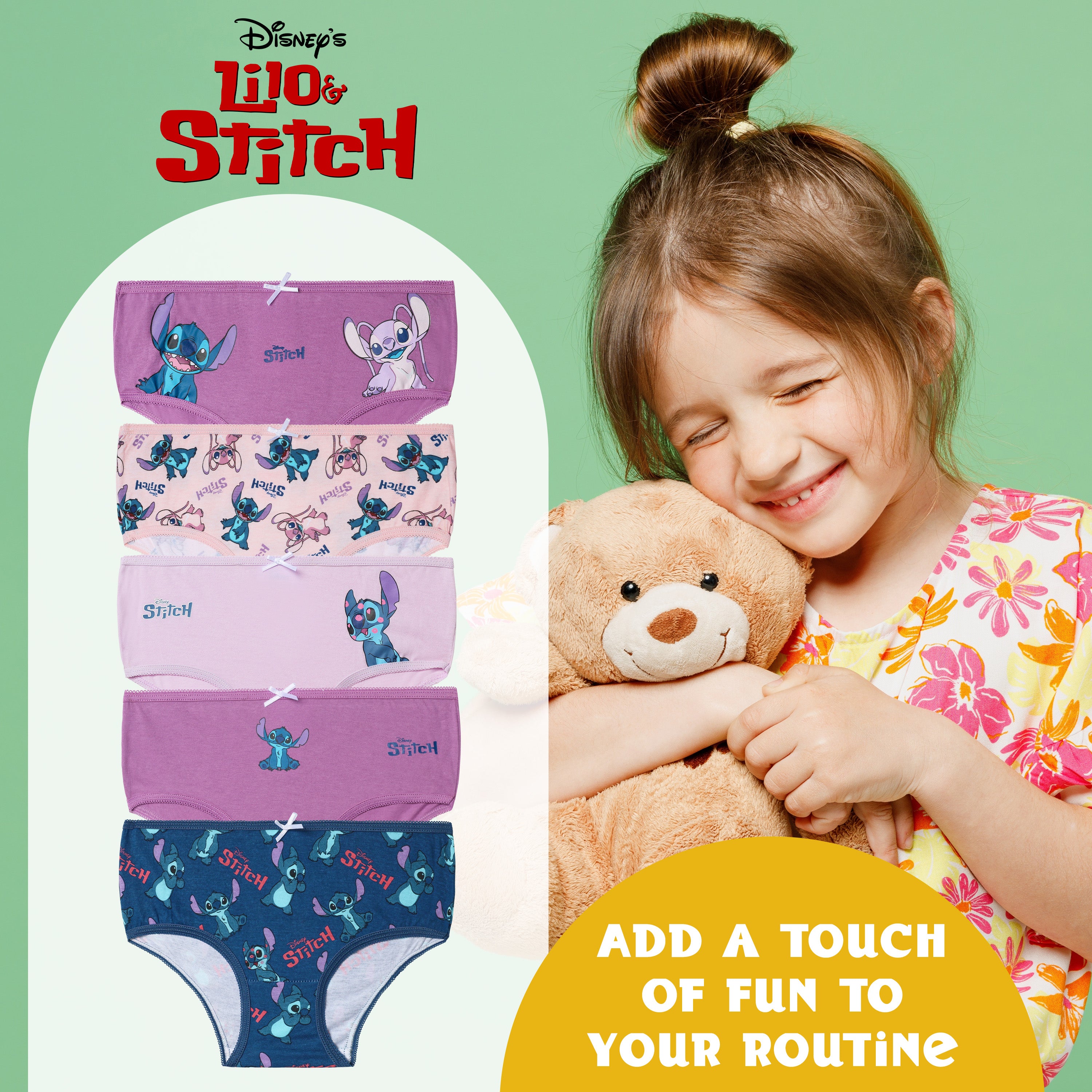 disney-stitch-lot-5-culottes-coton-fille-enfant image 3