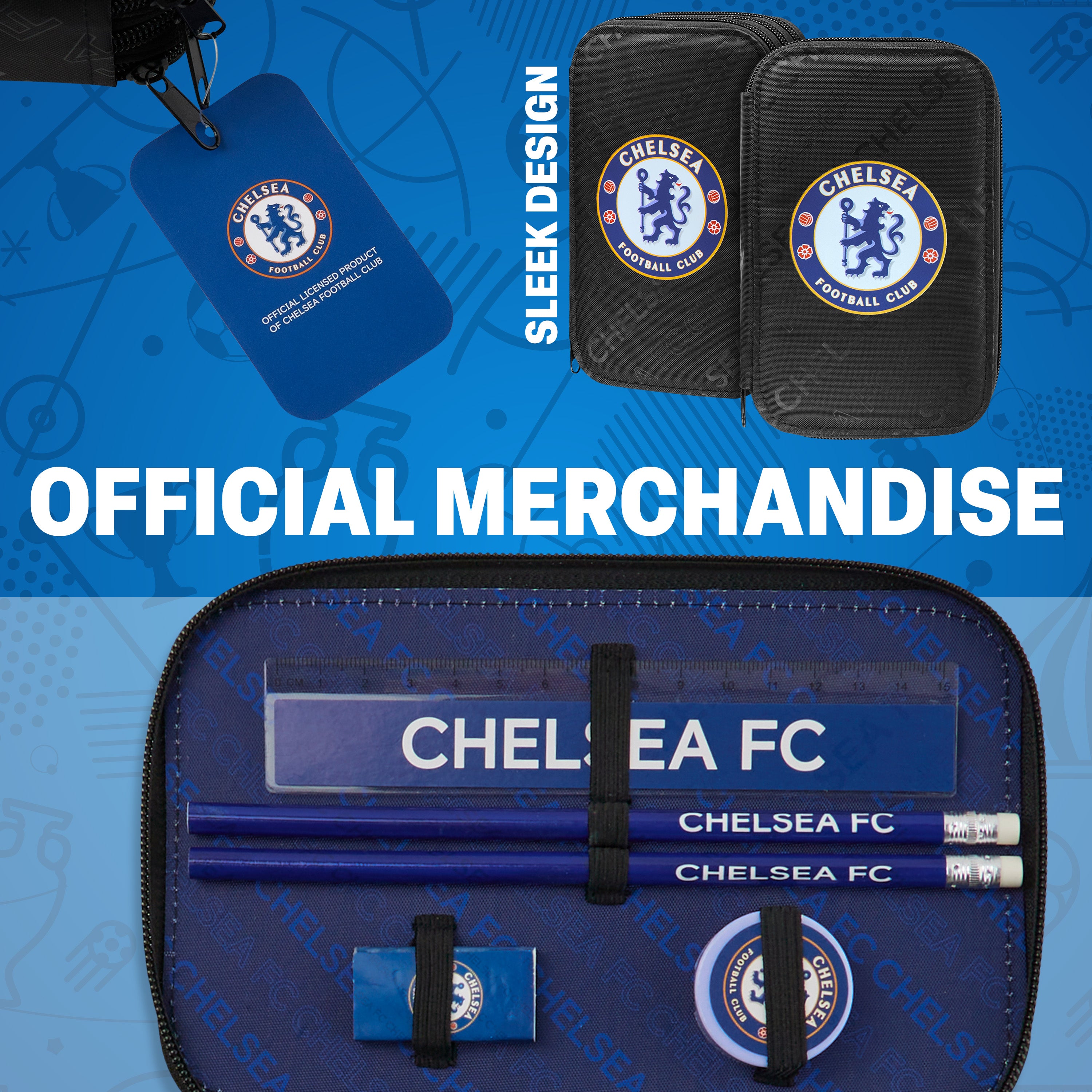 chelsea-fc-trousse-garnie-enfant-3-compartiments-foot image 4