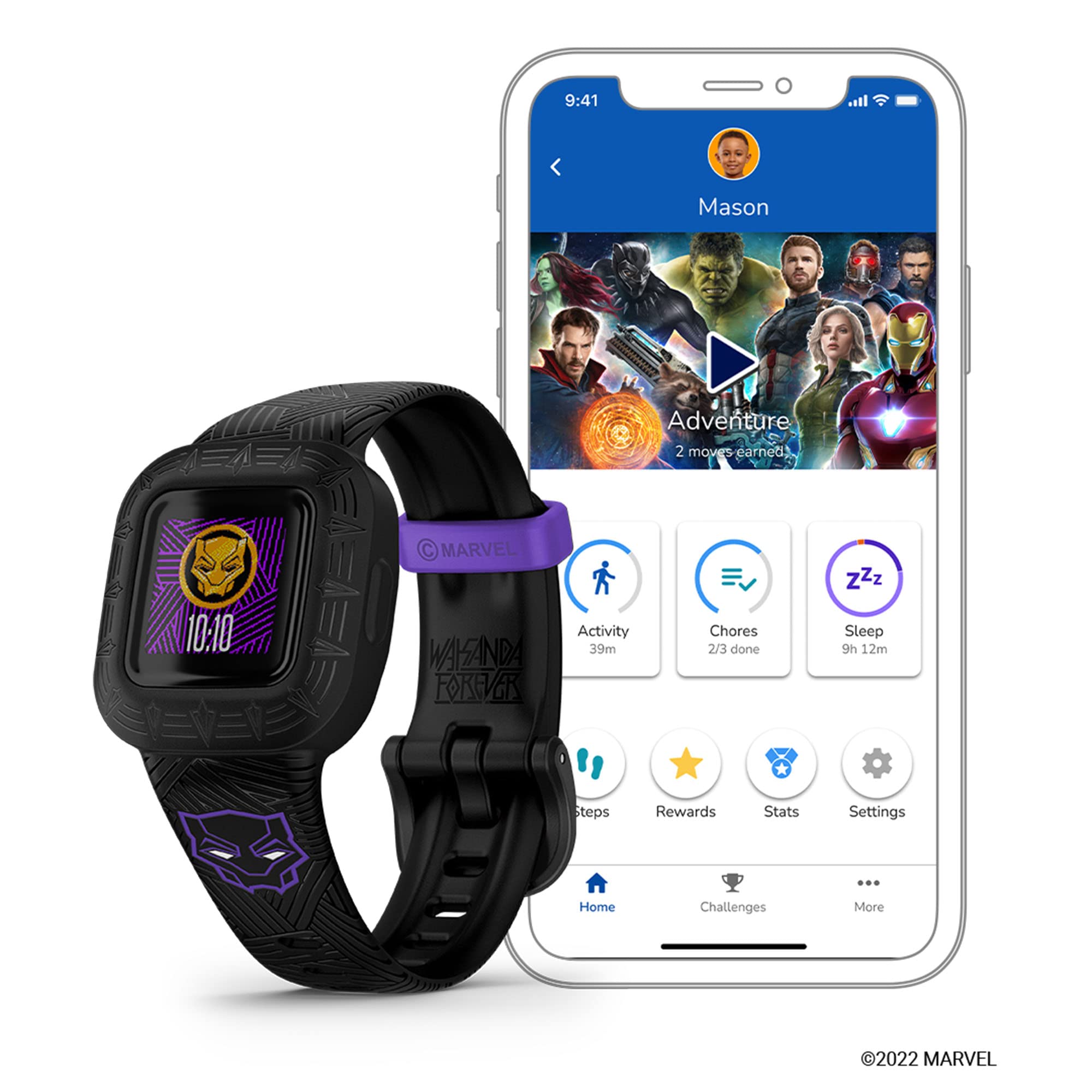 garmin-v-vofit-jr-3-black-panther-montre-enfant-tanche image 2