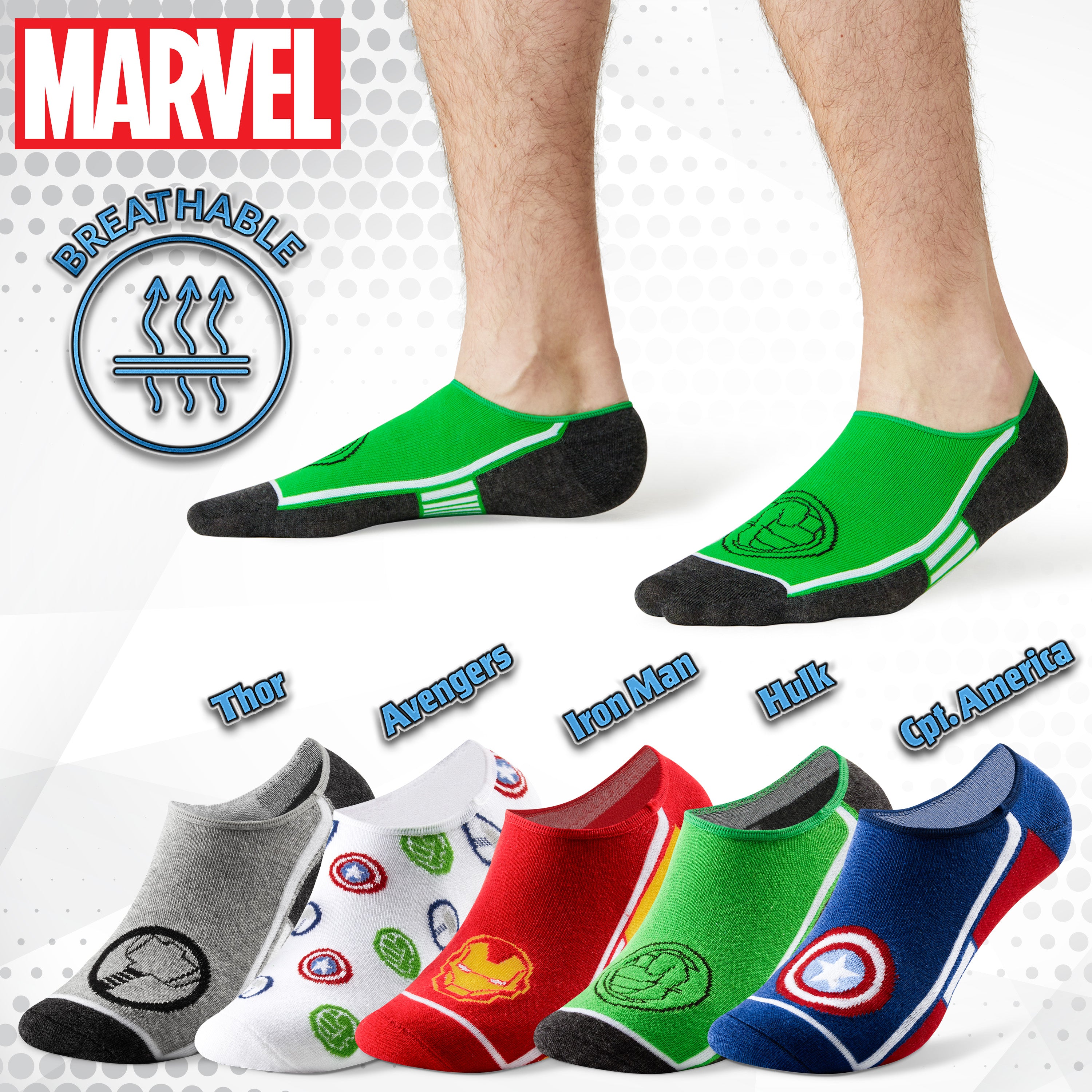marvel-chaussettes-homme-invisibles-avengers-coton-lot-5 image 5