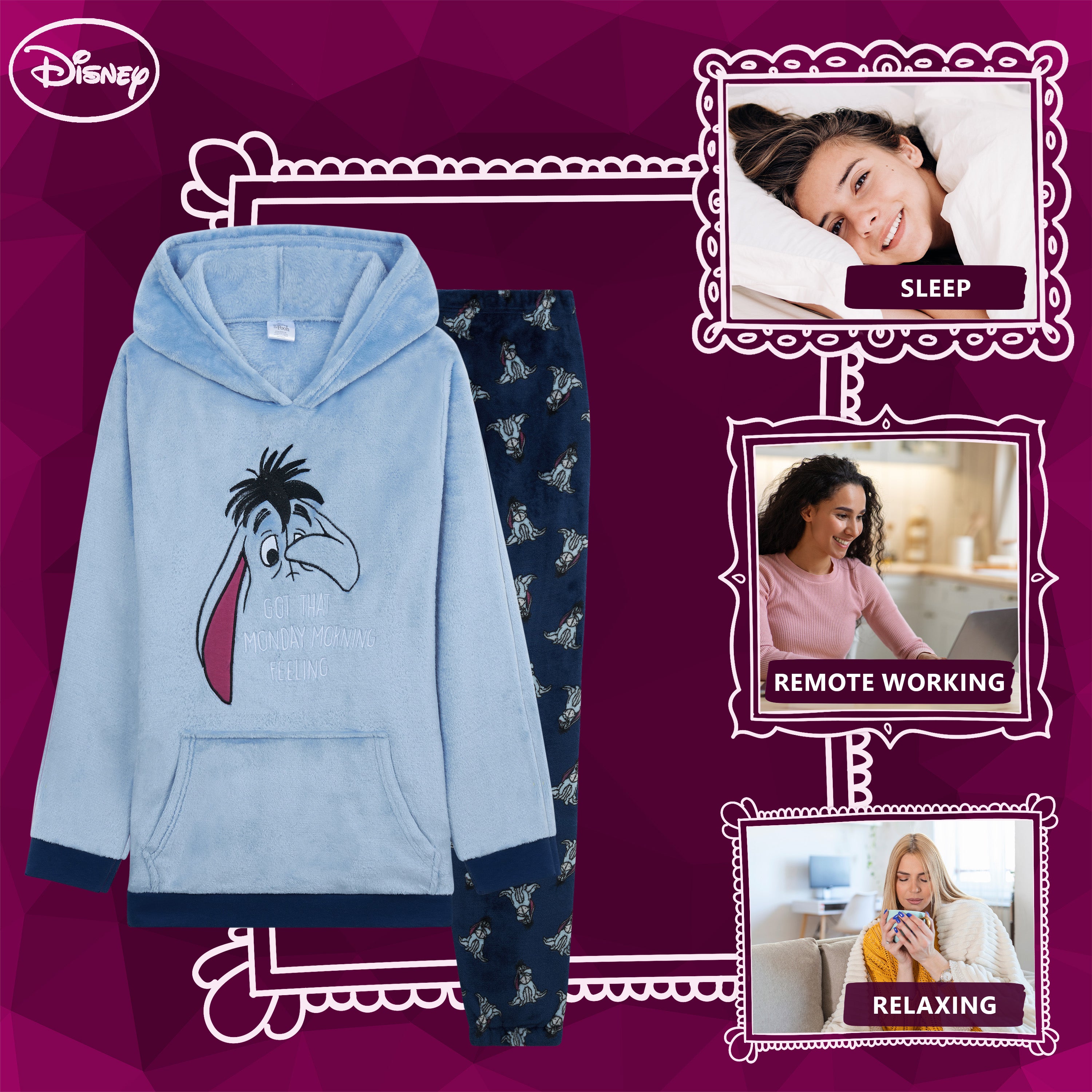 disney-bourriquet-pyjama-femme-polaire-capuche-taille-m image 5