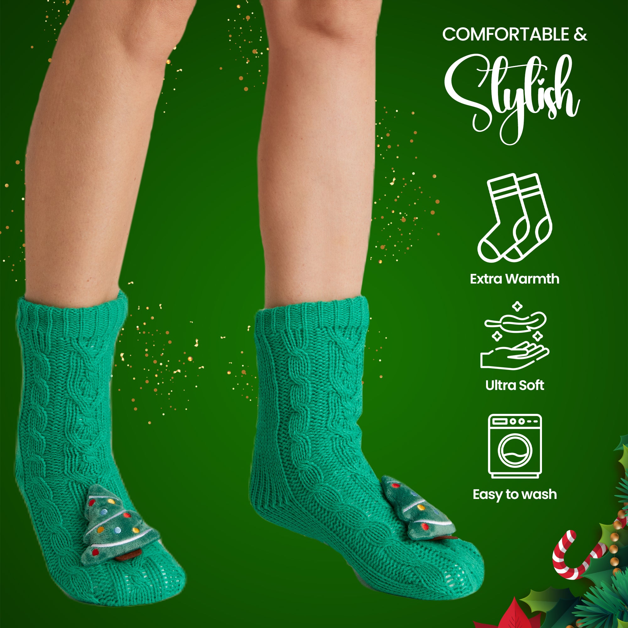 citycomfort-sapin-chaussettes-pilou-femme-noel-antidesrapantes image 3