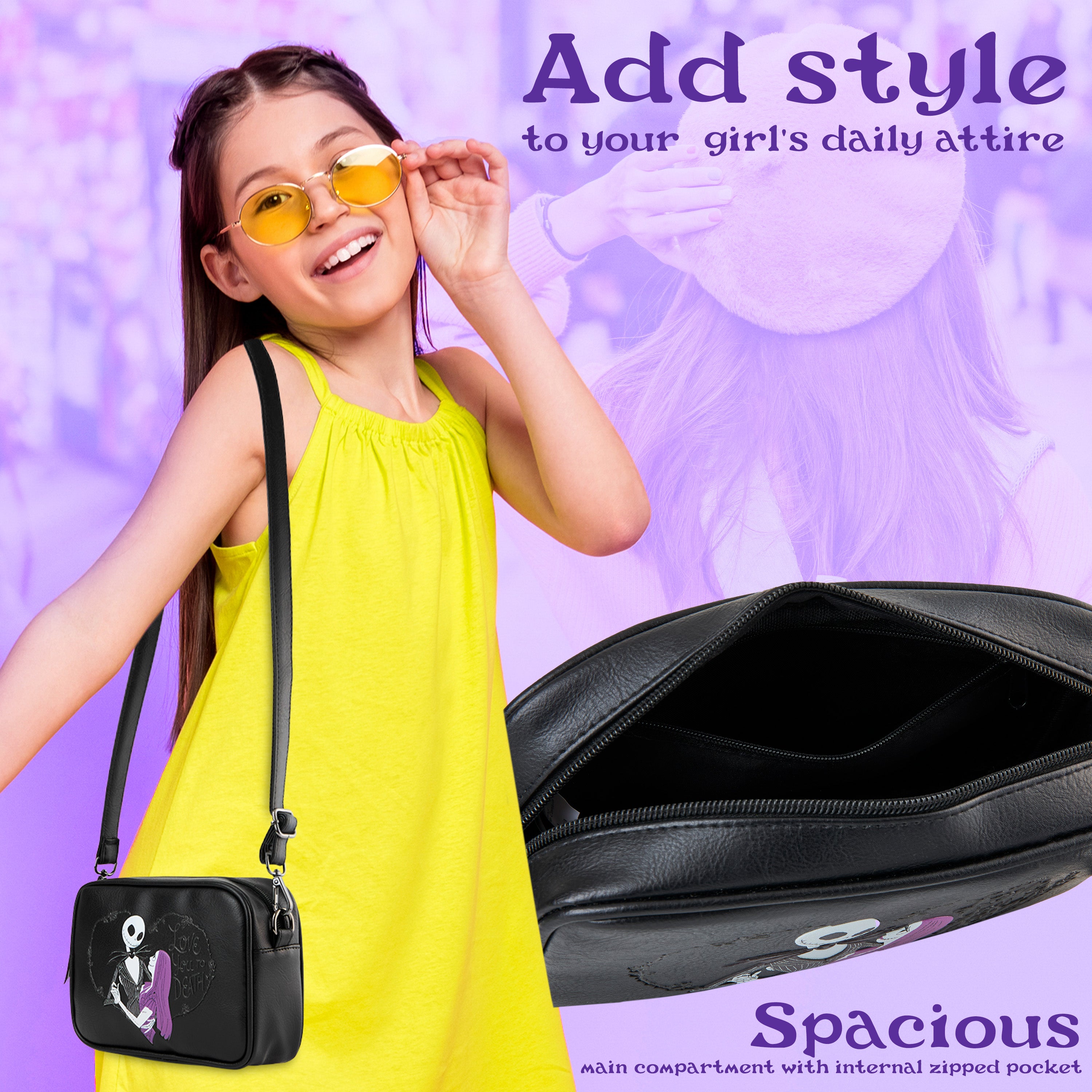 disney-girls-sac-bandouli-re-fille-noir-sangle-r-glable image 3