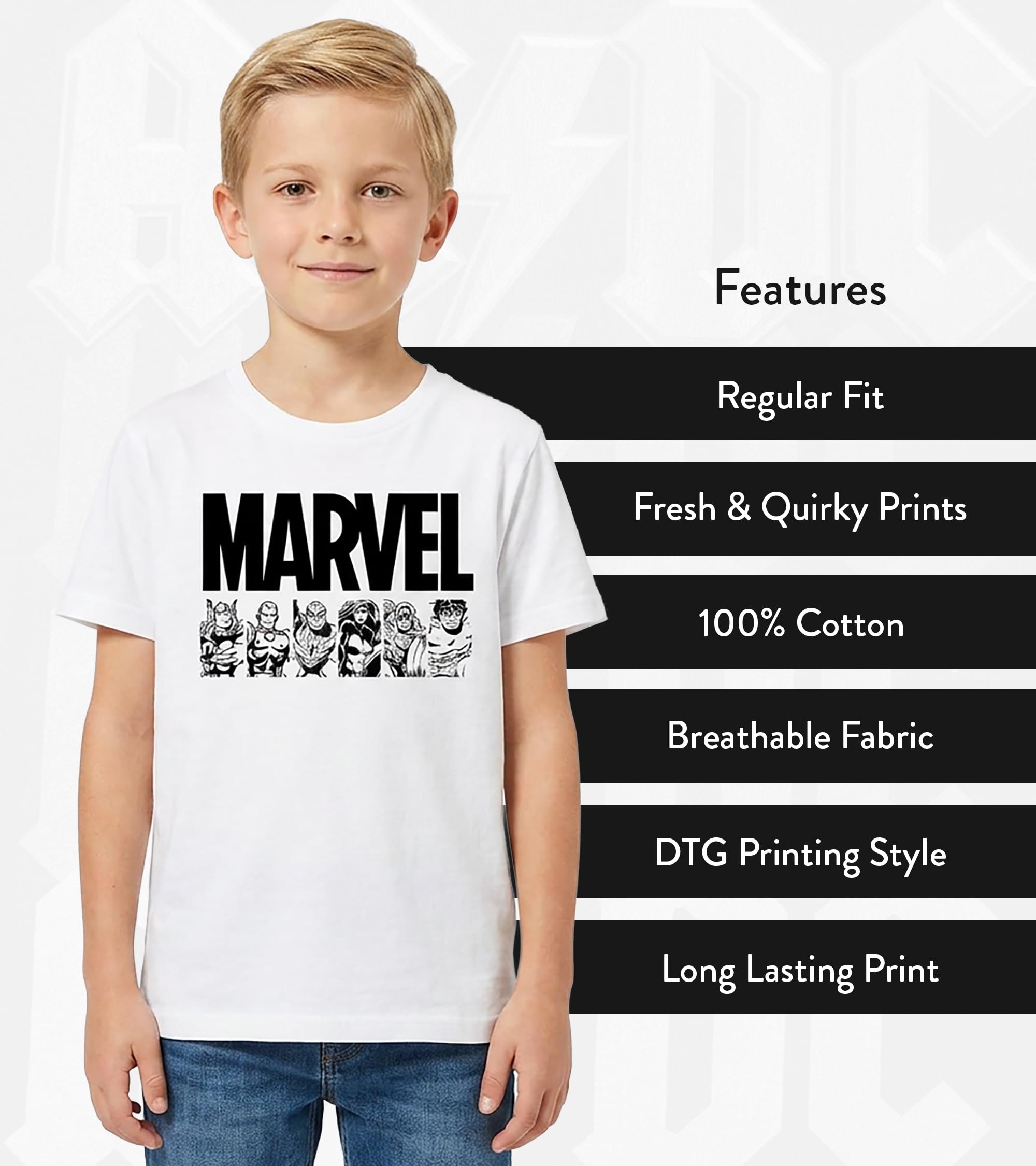 marvel-t-shirt-gar-on-blanc-6-ans-coton-lot-1 image 3