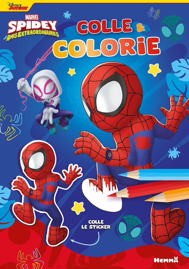 marvel-spidey-colle-et-colorie-livre-coloriage-stickers-3-ans image 1