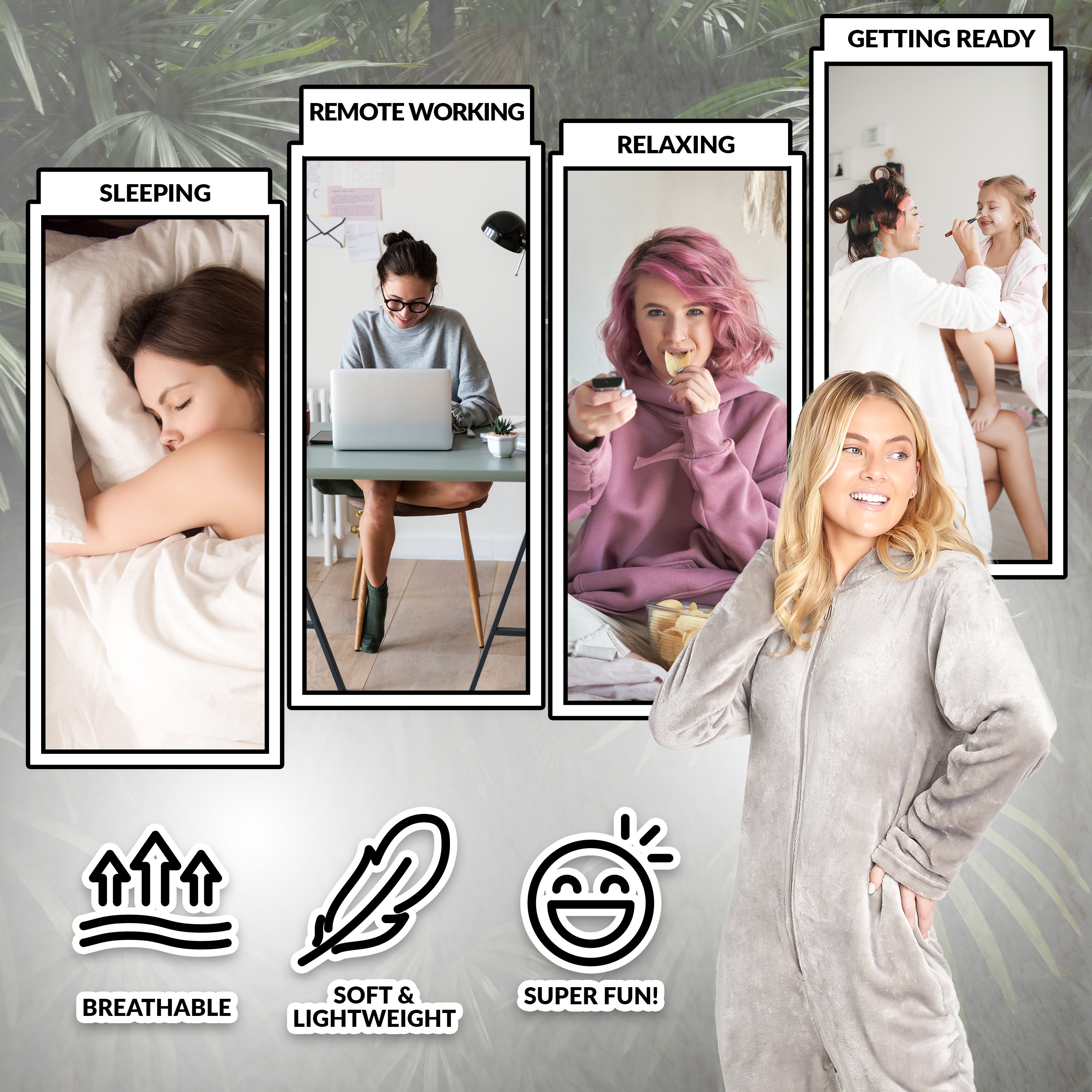 citycomfort-combinaison-pyjama-polaire-femme-capuche-taille-m image 4