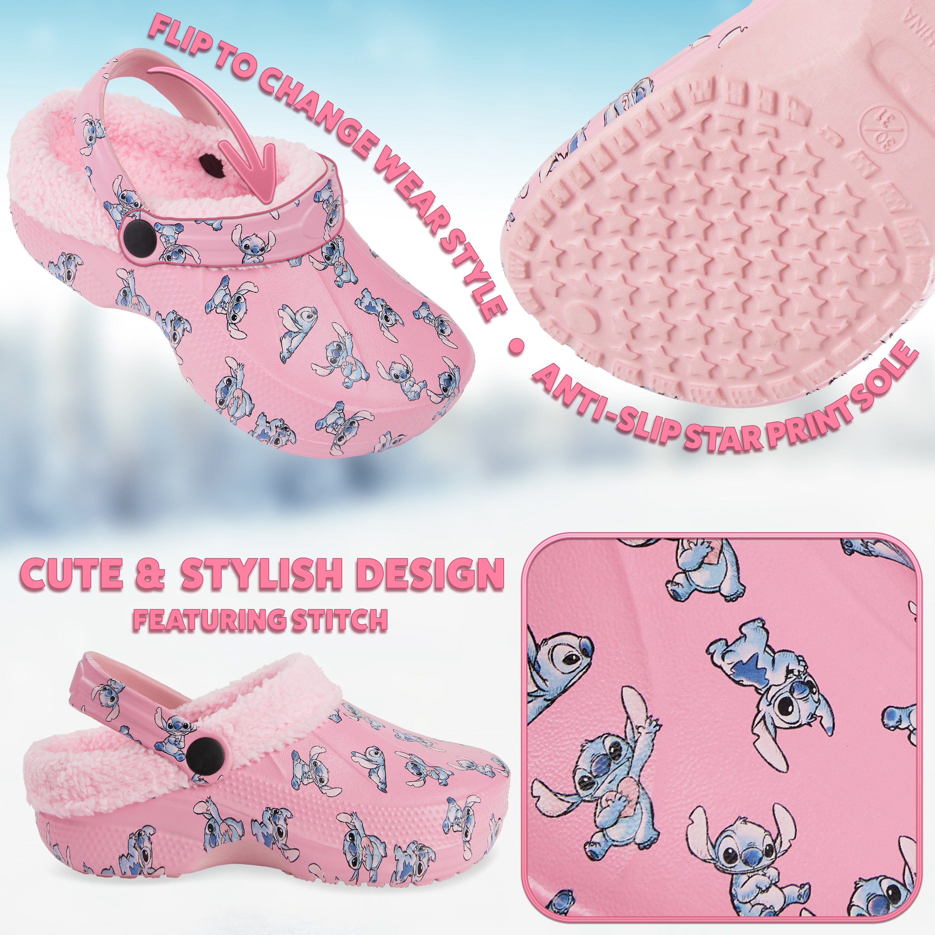disney-stitch-sabots-enfant-polaire-breloques-bleus image 4