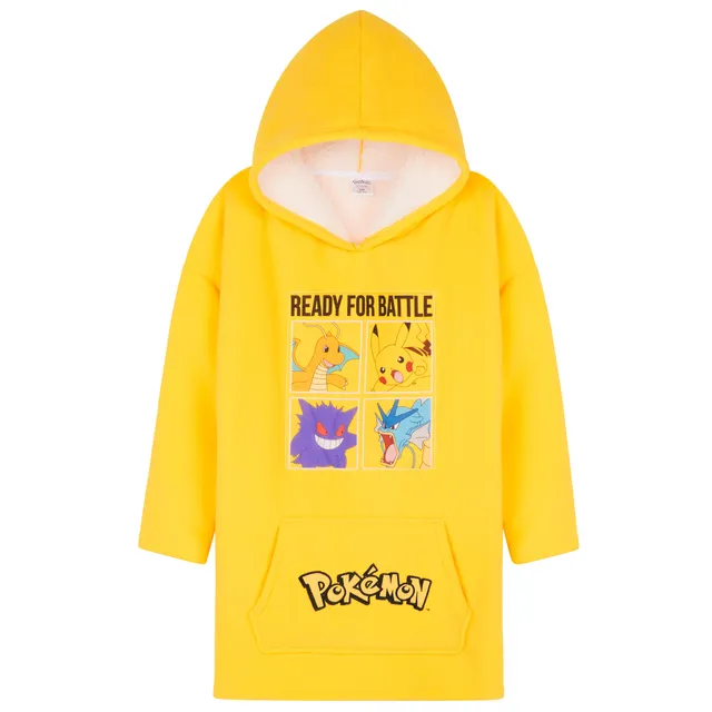 pokemon-e0250-sweat-plaid-enfant-jaune-polaire-sherpa image 1