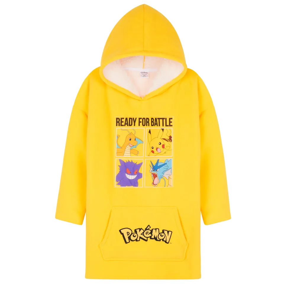 pokemon-e0250-sweat-plaid-enfant-jaune-polaire-sherpa image 1