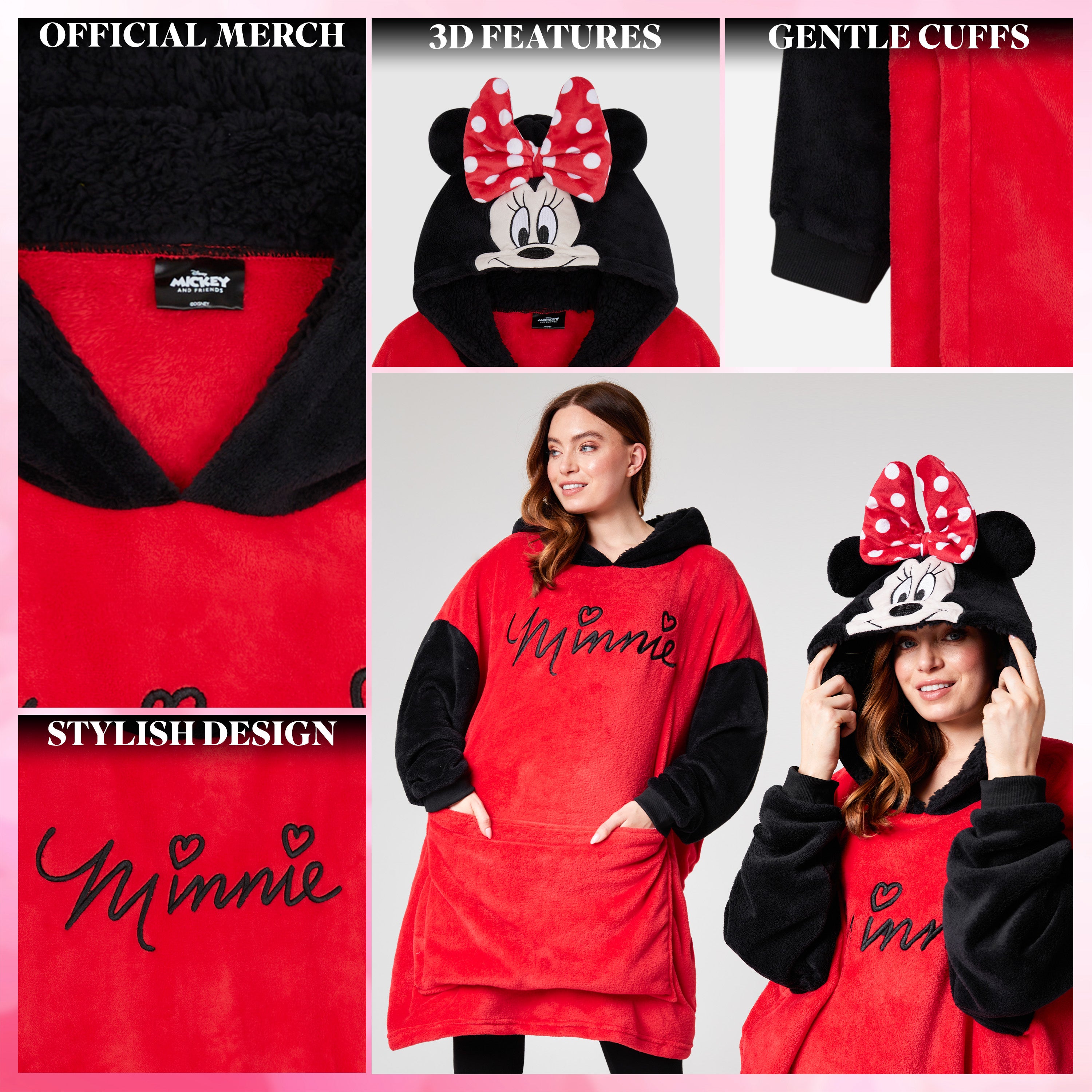 disney-minnie-sweat-plaid-polaire-2-en-1-oreiller-taille-unique image 4