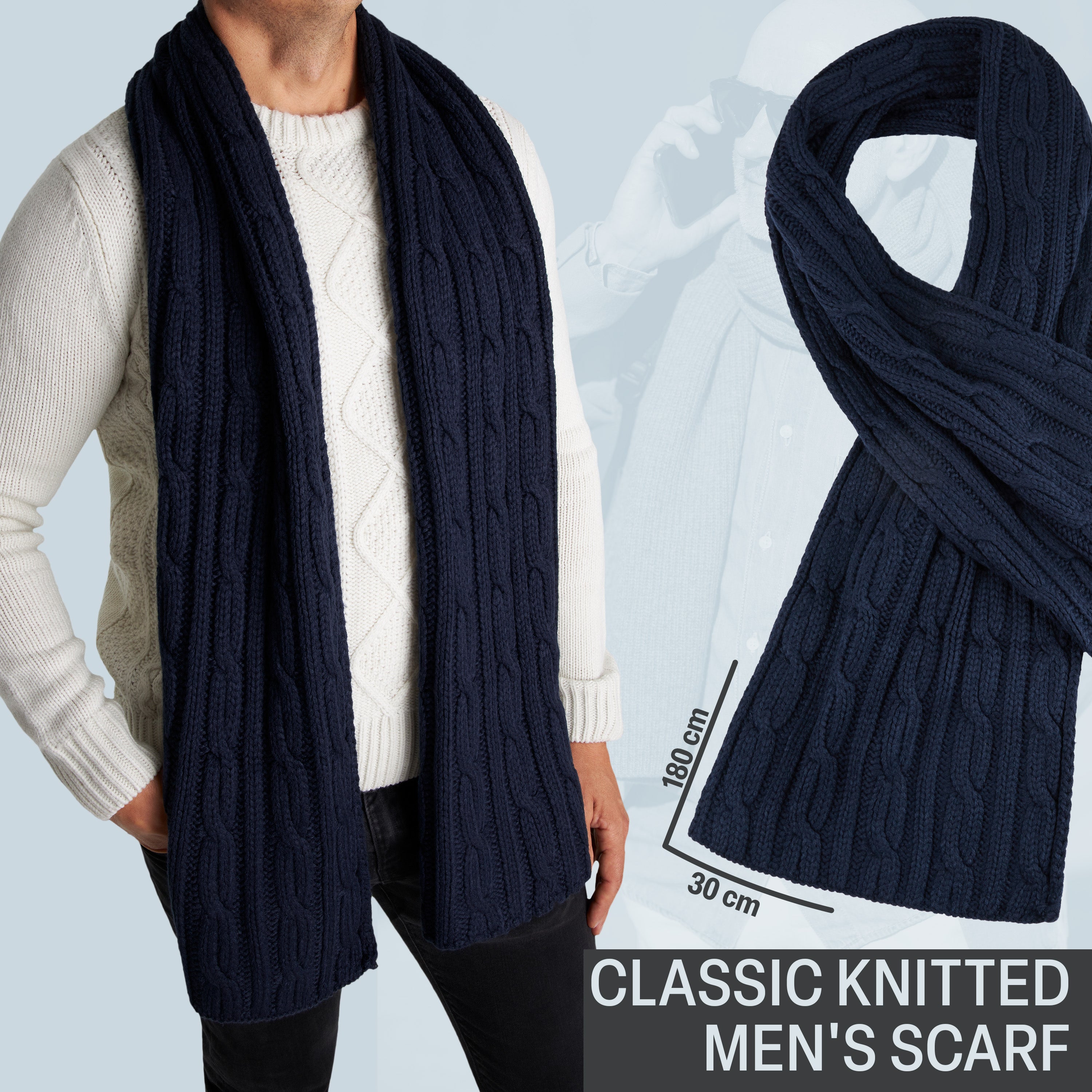 citycomfort-charpe-homme-tricot-e-grise-chaude image 5