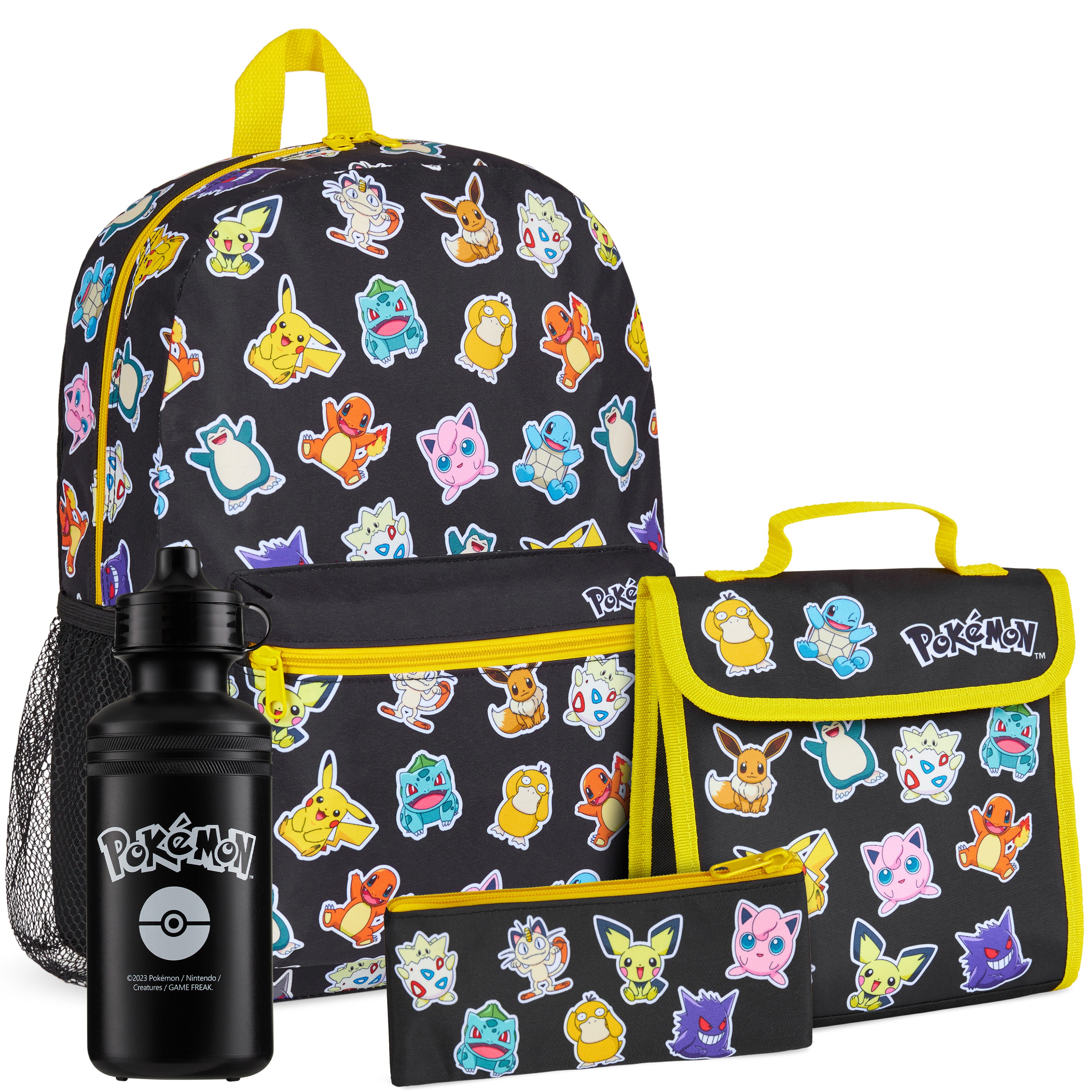 get-trend-school-supplies-pok-mon-cartable-4-pi-ces-noir-gourde image 1