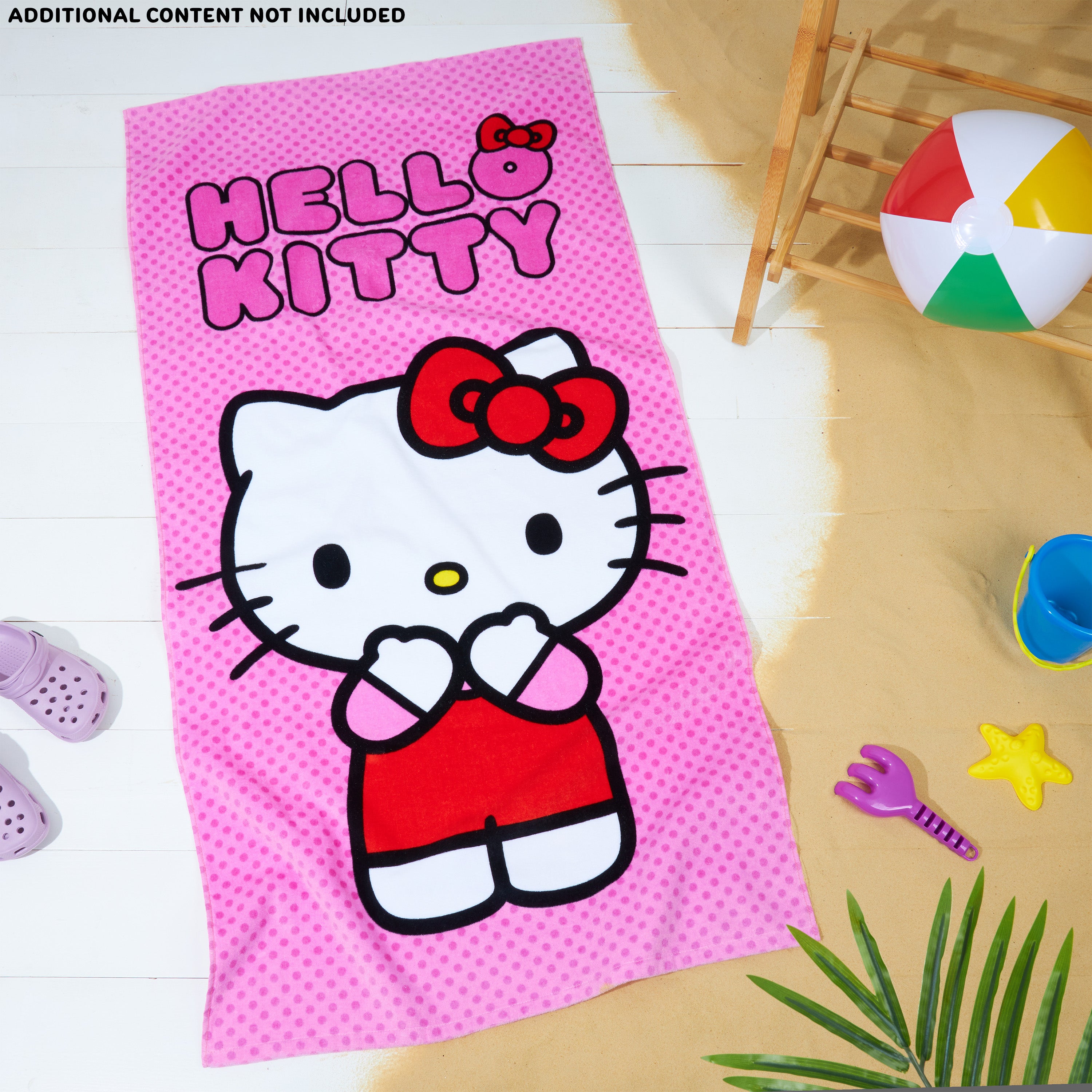 hello-kitty-serviette-plage-rose-70x140cm-absorbante image 5