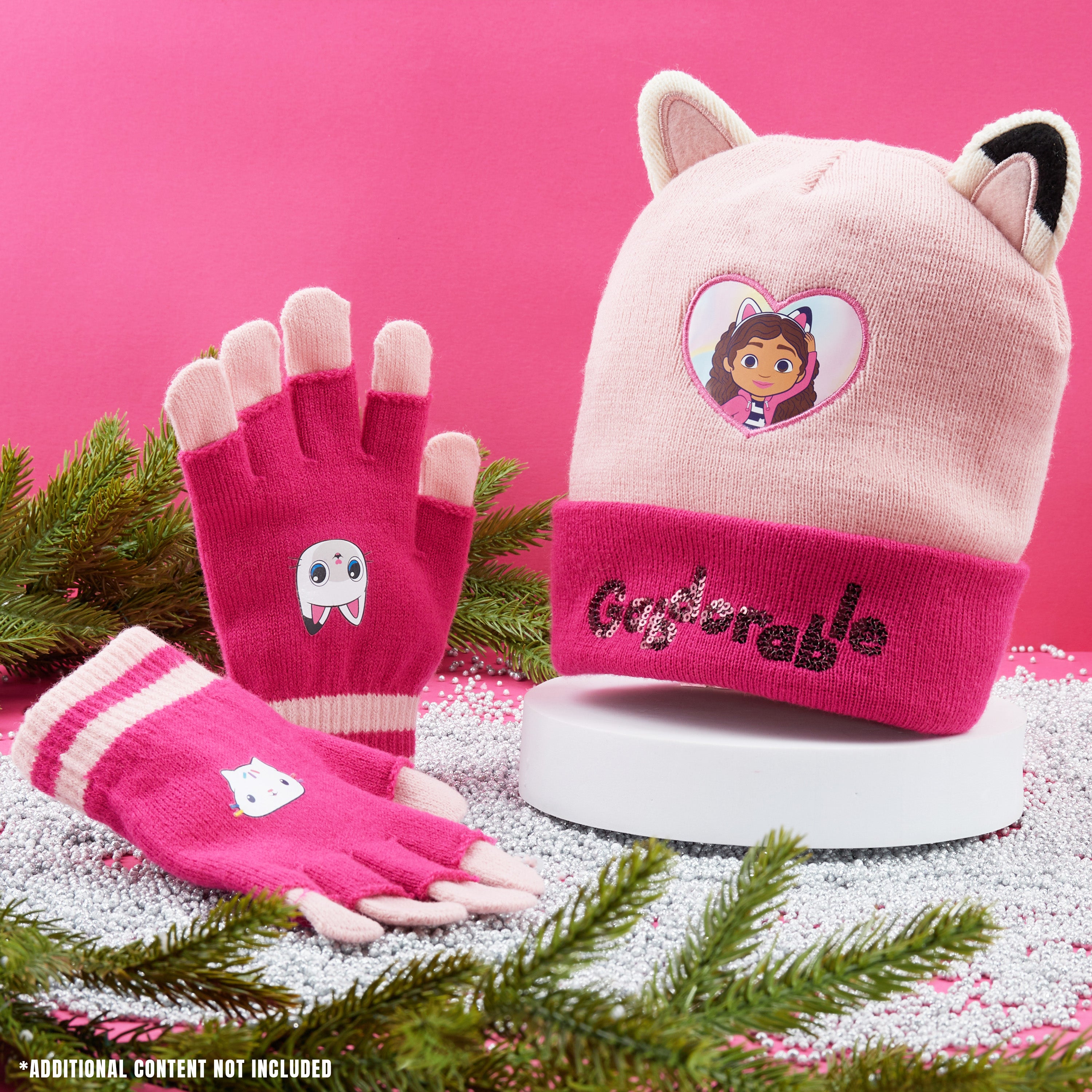 gabby-s-dollhouse-bonnet-gants-fille-hiver-rose-2-pi-ces image 2
