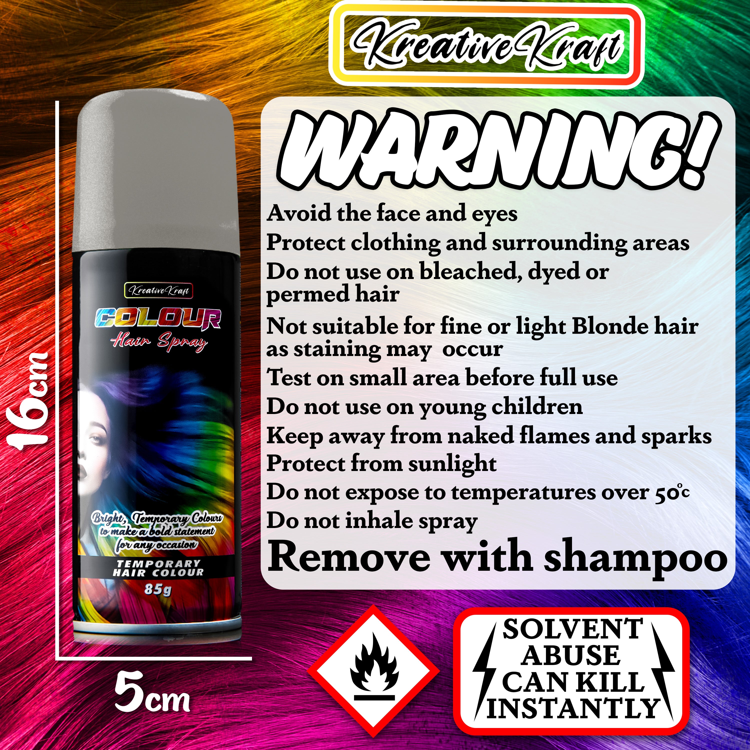 kreativekraft-spray-couleur-cheveux-noir-200ml-temporaire image 6