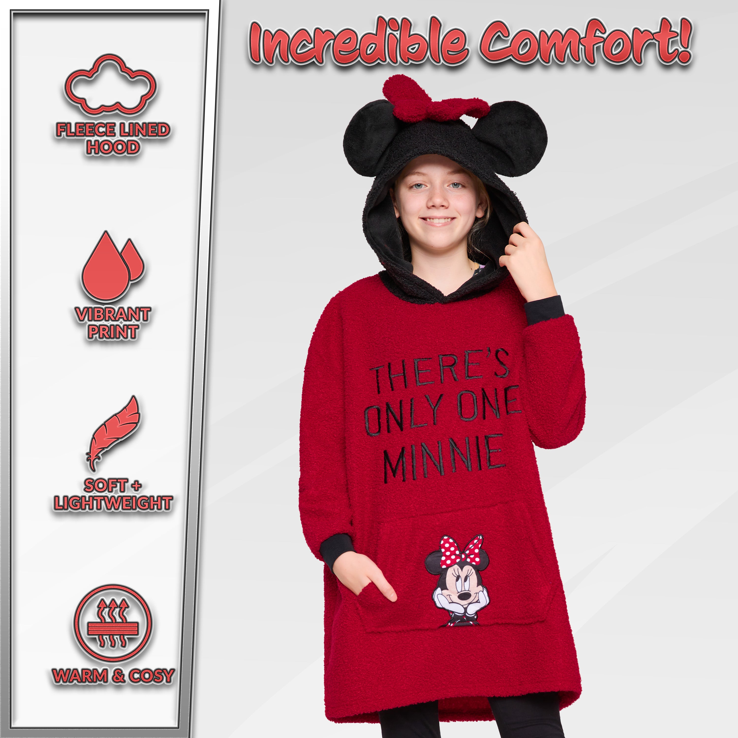 disney-sweat-plaid-enfant-minnie-rouge-polaire-oversize image 4