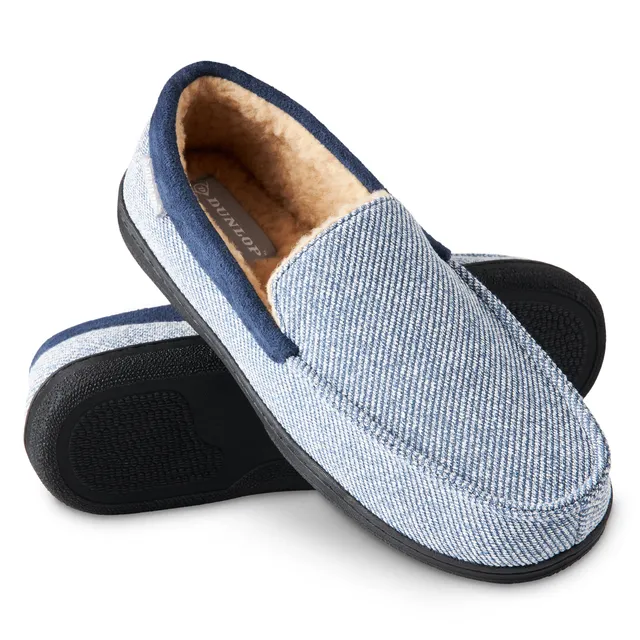 dunlop-mocassins-homme-fourr-s-m-moire-marine-respirant image 1
