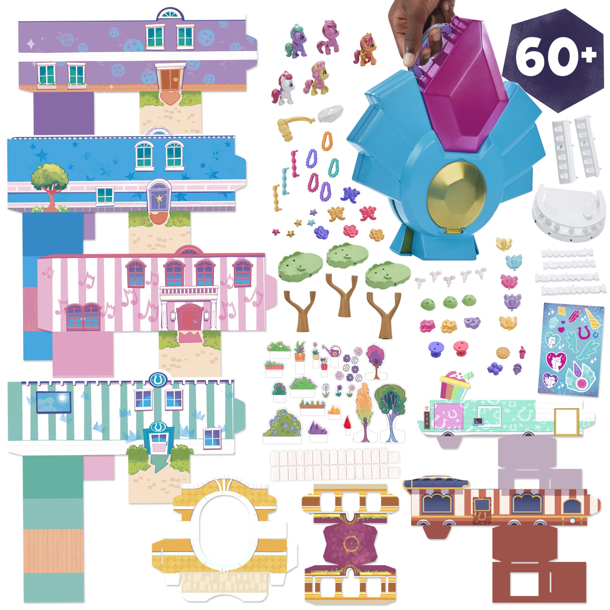 my-little-pony-mini-monde-magique-mini-maison-de-cristal-5-poneys image 3