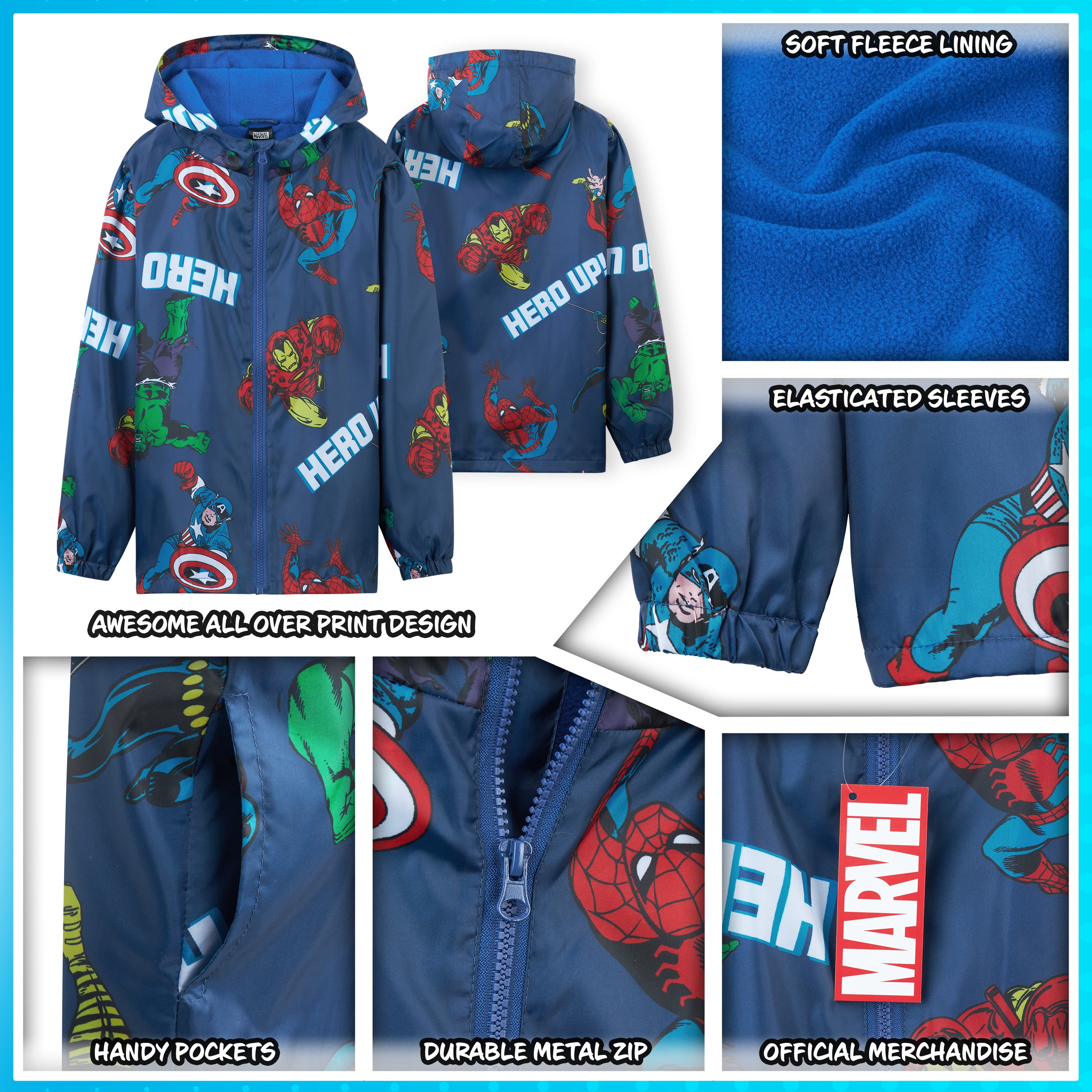 marvel-veste-pluie-gar-on-polaire-4-14-ans-spiderman image 5