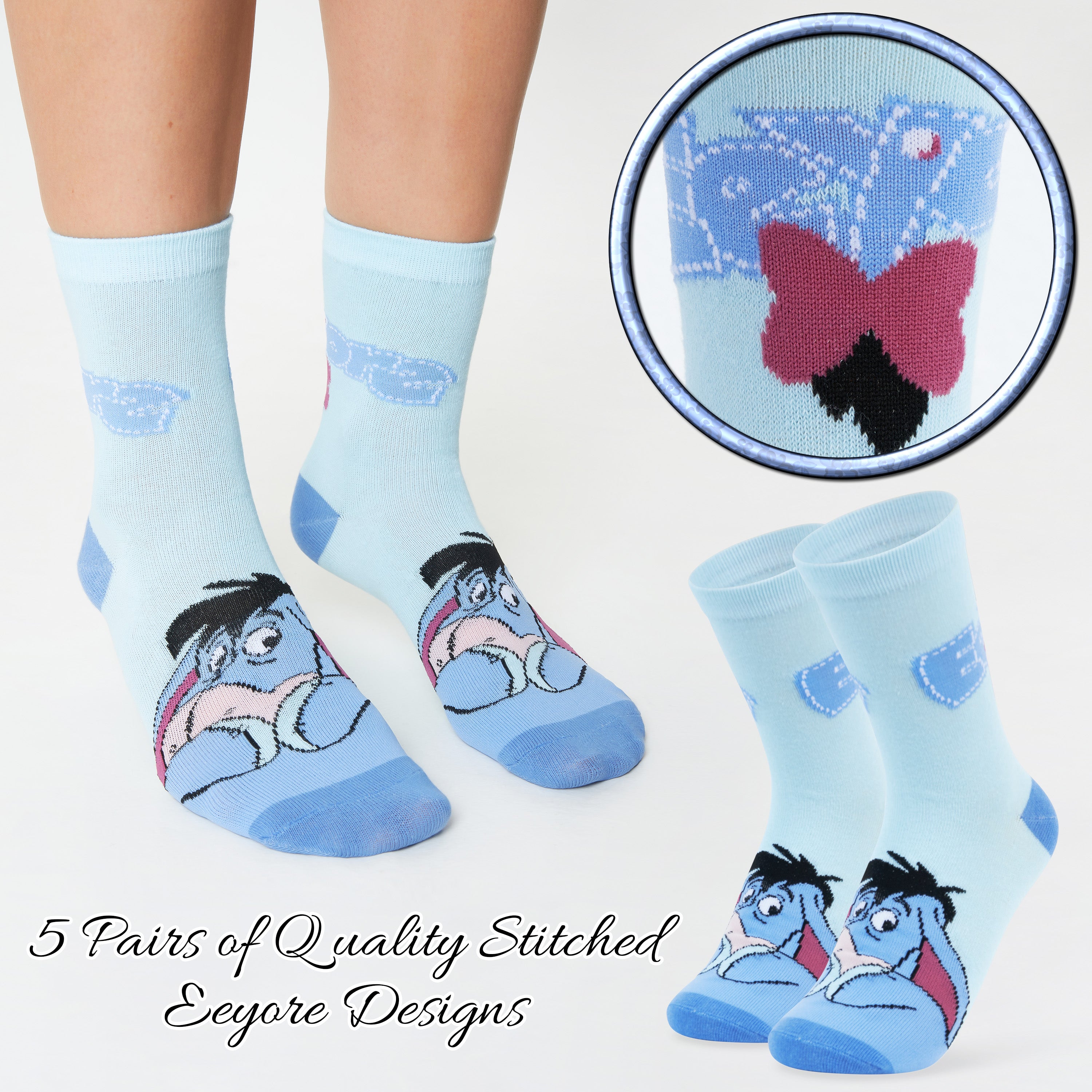 disney-stitch-chaussettes-femme-mi-mollet-lot-de-5 image 6