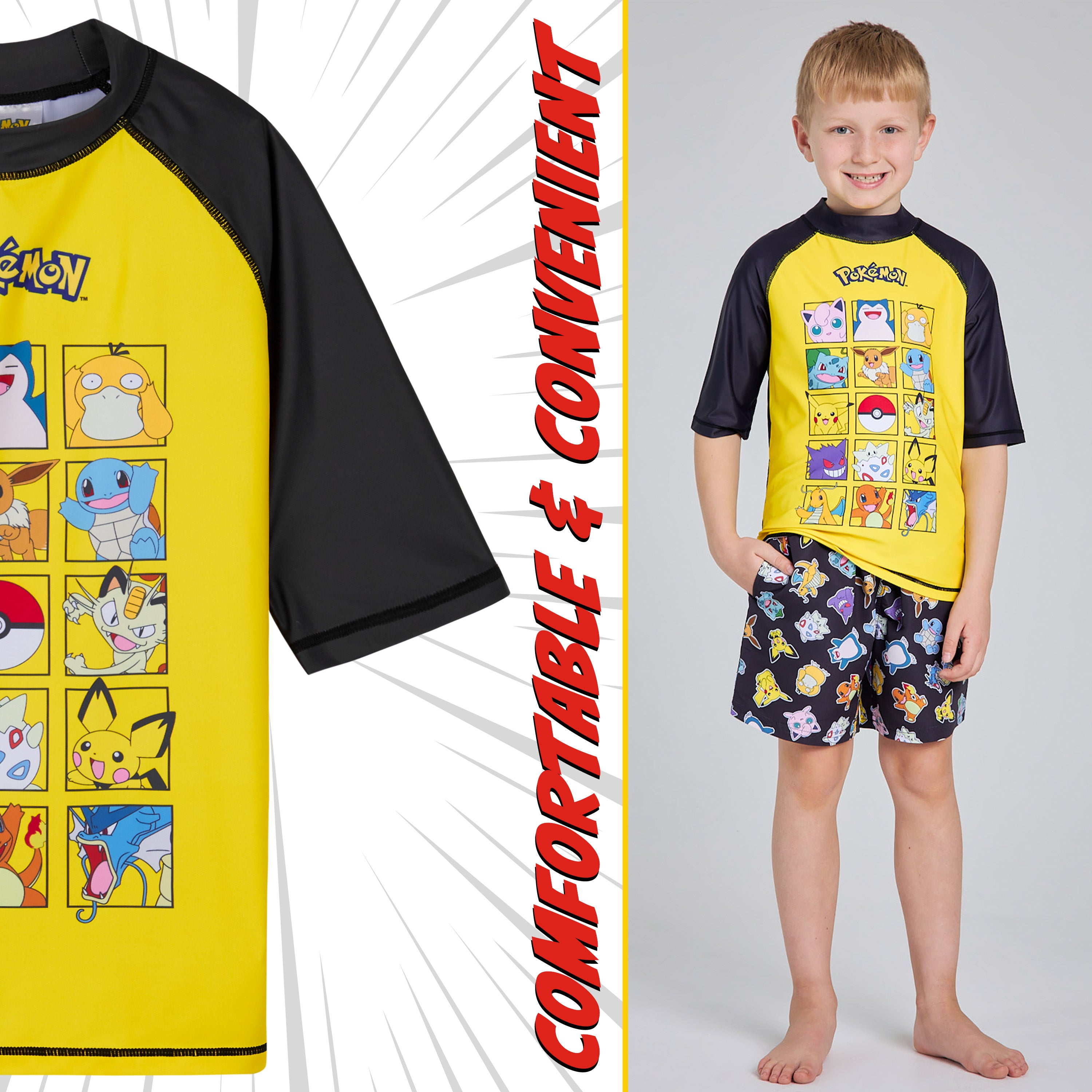 pok-mon-maillot-de-bain-gar-on-2-pi-ces-short-pikachu image 5