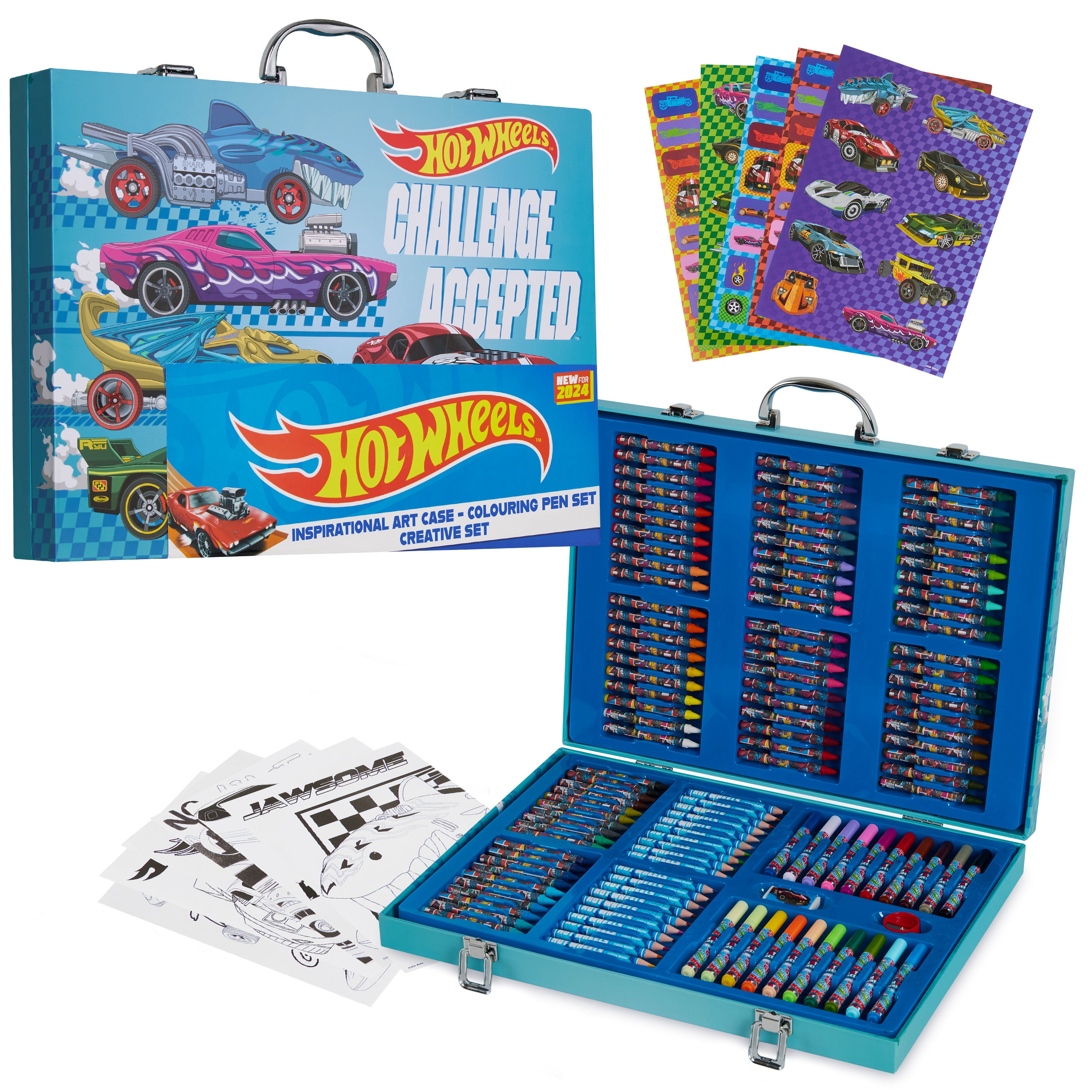 hot-wheels-set-dessin-enfant-130-pi-ces-mallette-coloriage image 1