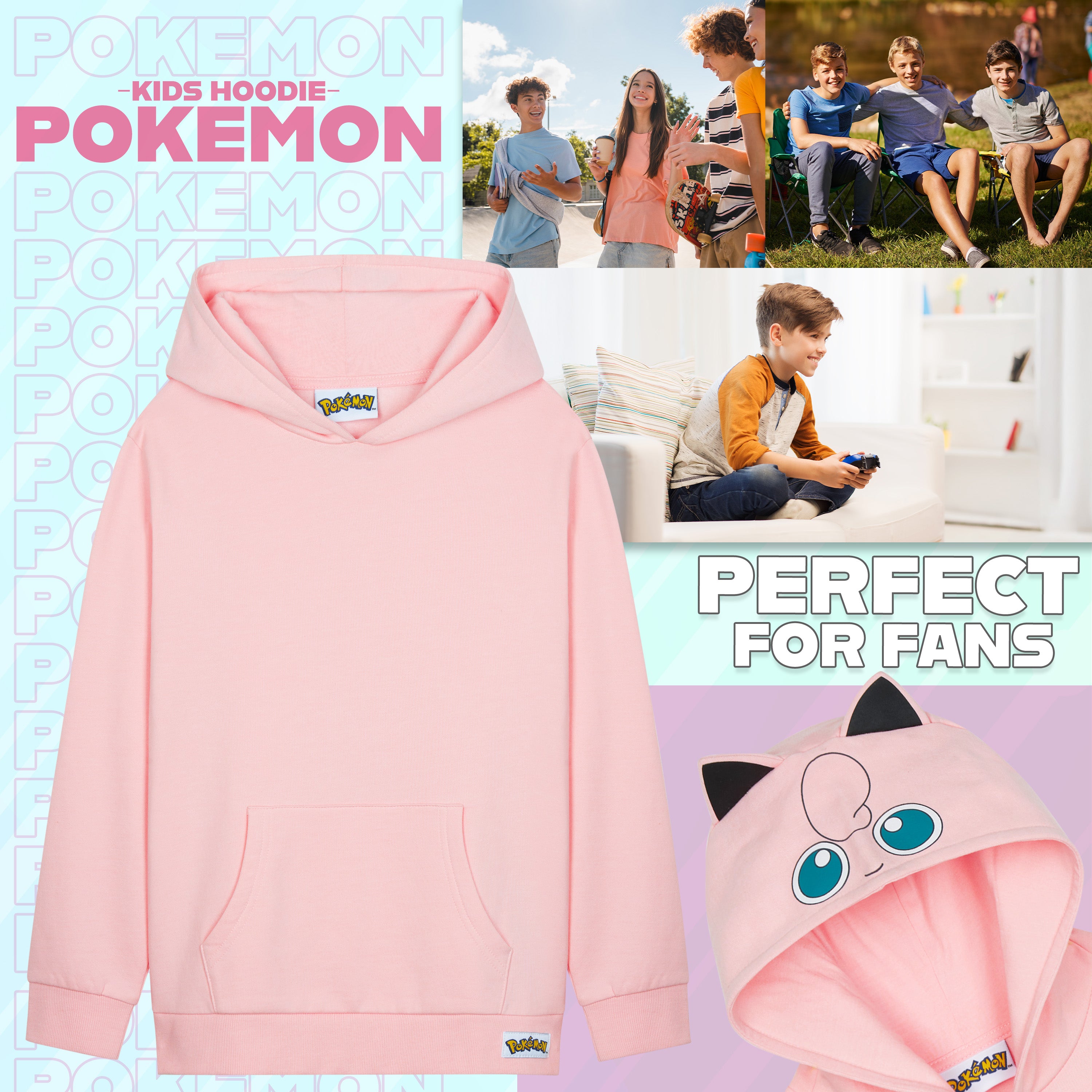 pok-mon-sweat-capuche-gar-on-pikachu-manches-longues-poche image 2