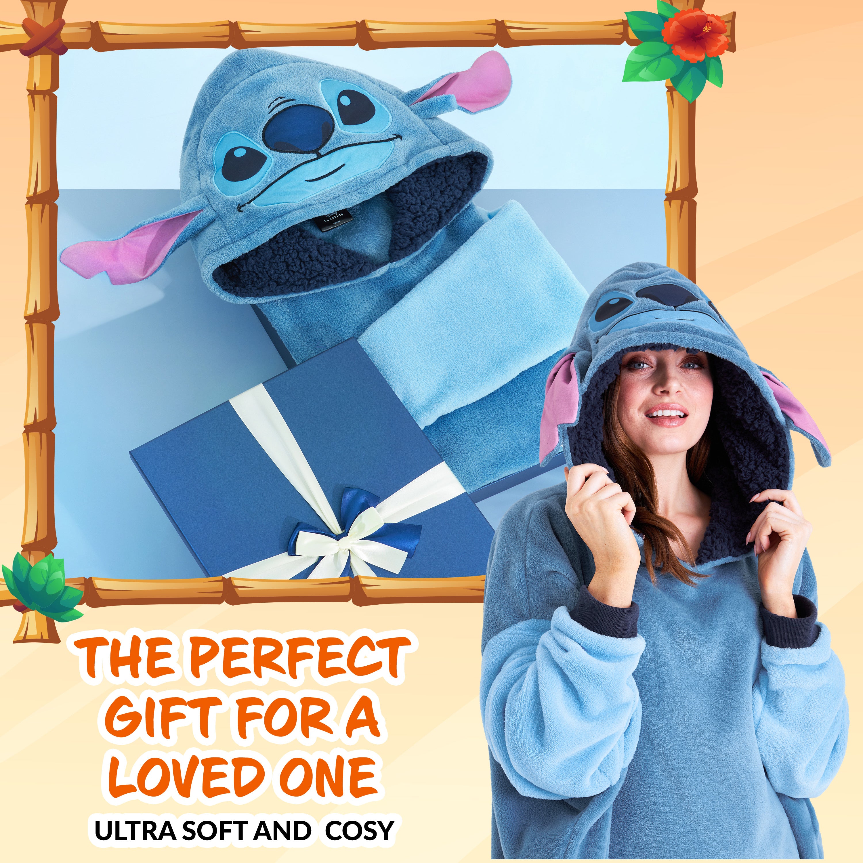 disney-stitch-sweat-plaid-capuche-femme-bleu-polaire image 2
