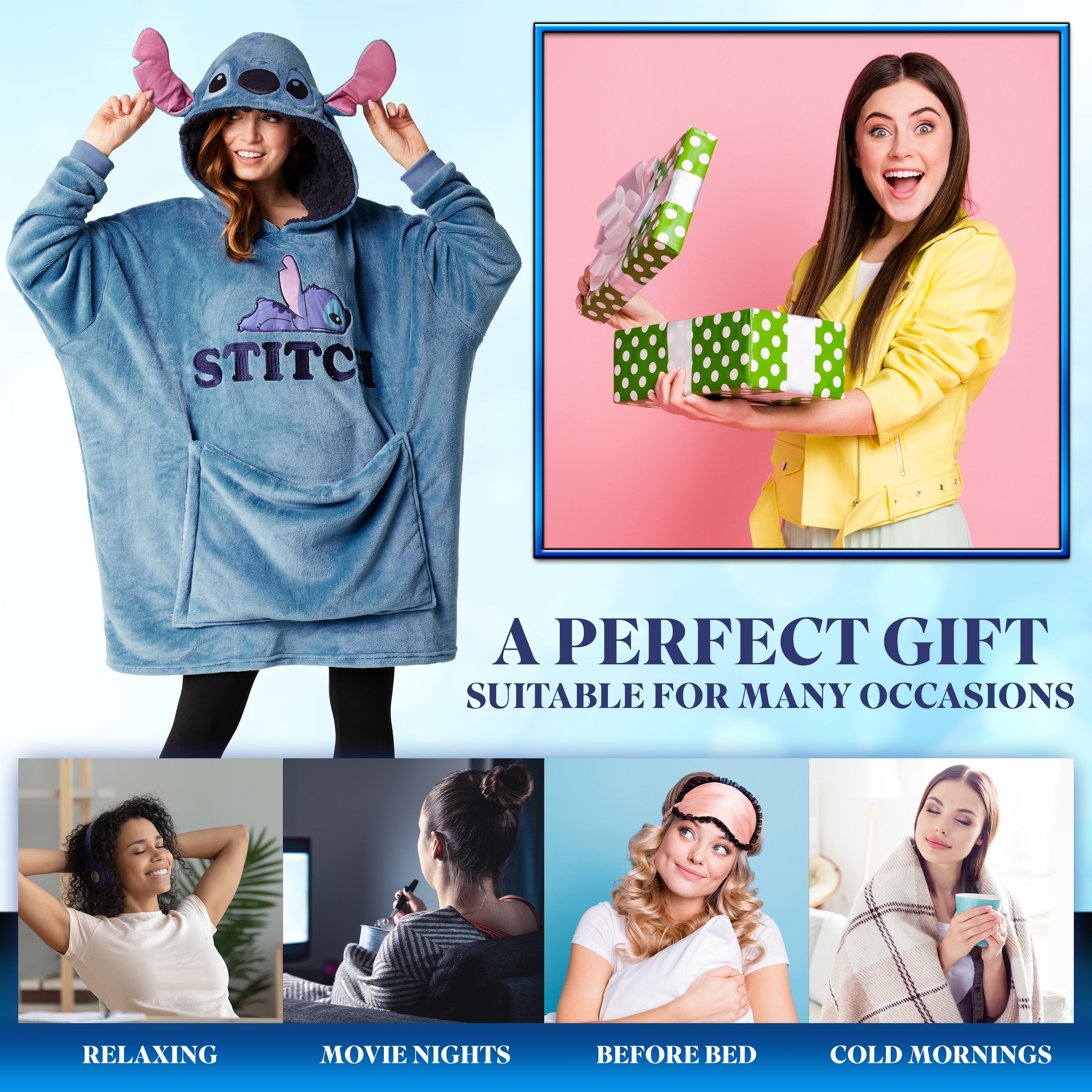 disney-stitch-sweat-plaid-2-en-1-femme-sherpa-taille-unique image 2