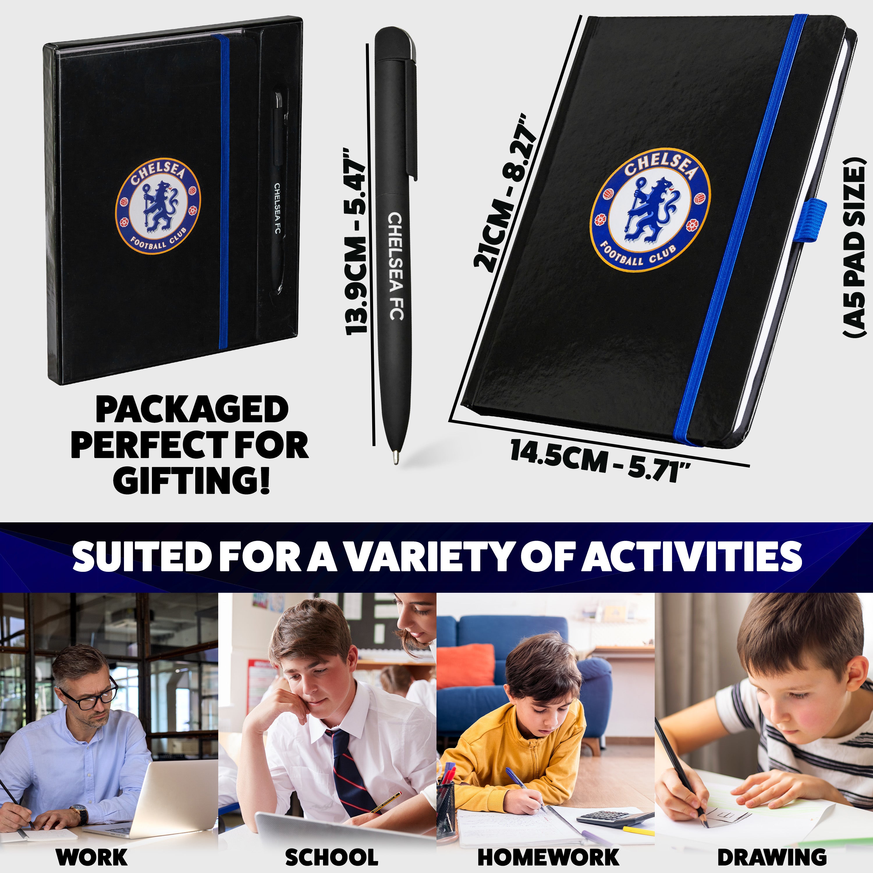 chelsea-f-c-set-carnet-a4-lign-stylo-supporters image 5