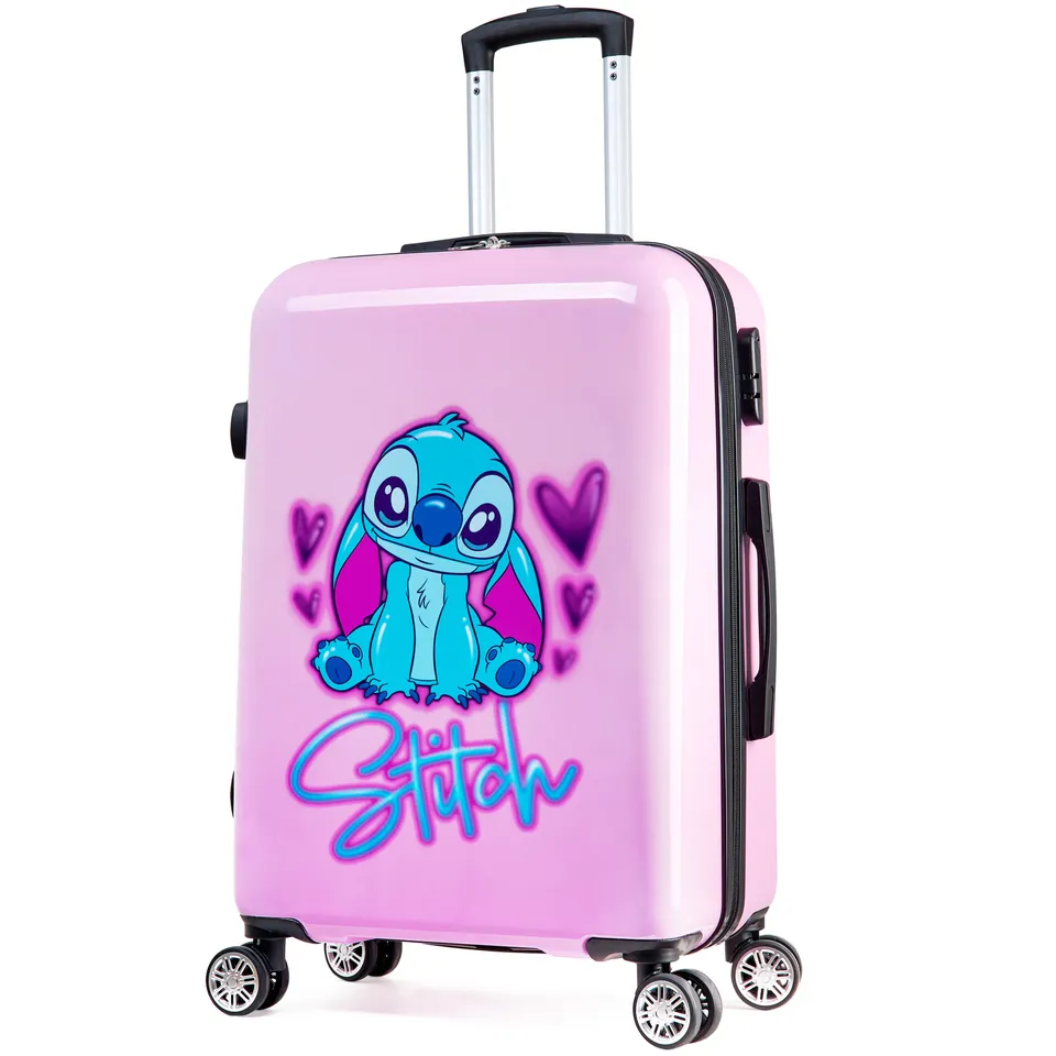 disney-stitch-valise-cabine-rigide-rose-medium-roulettes image 1