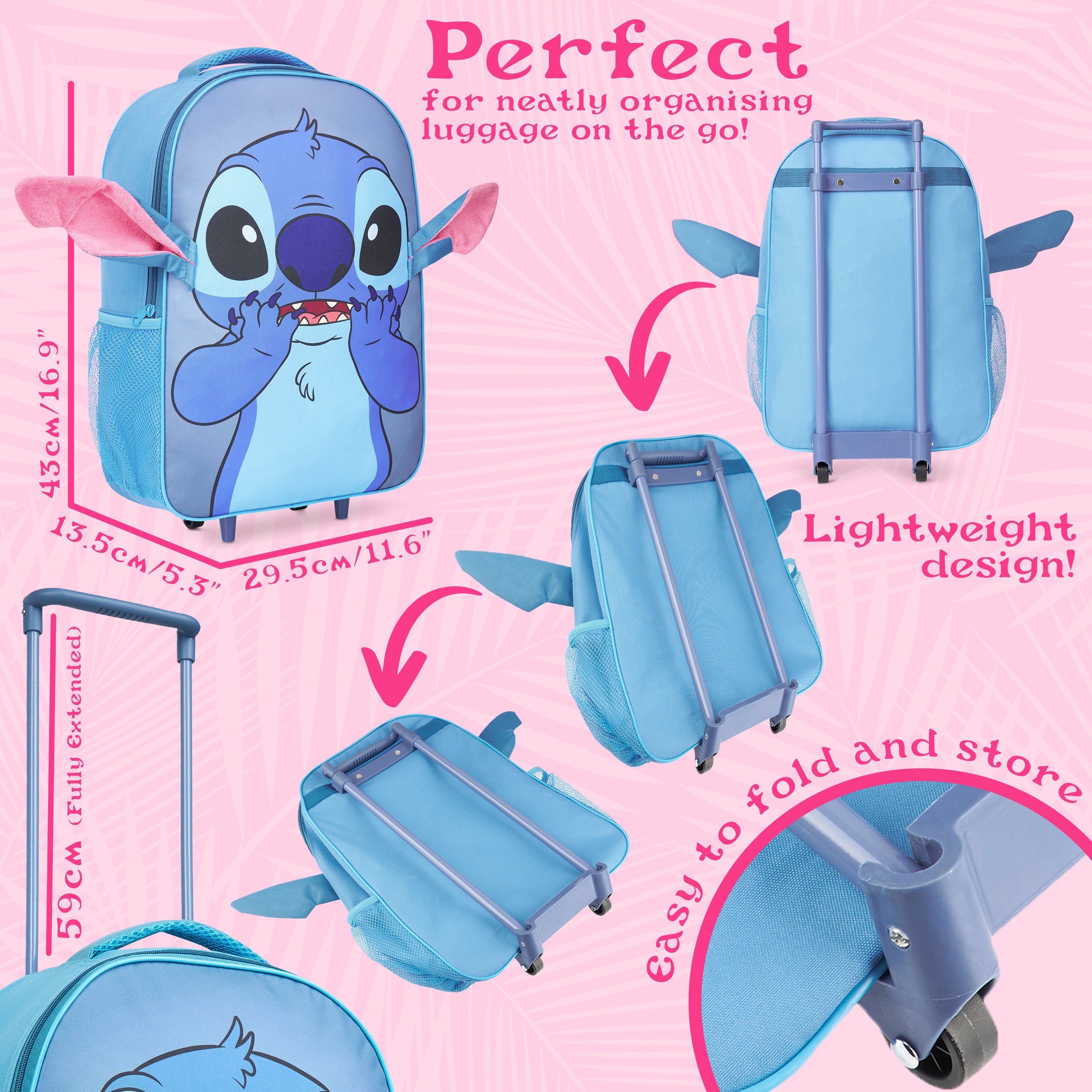 disney-stitch-boys-valise-cabine-enfant-pliable-43x30x14cm-stitch image 6