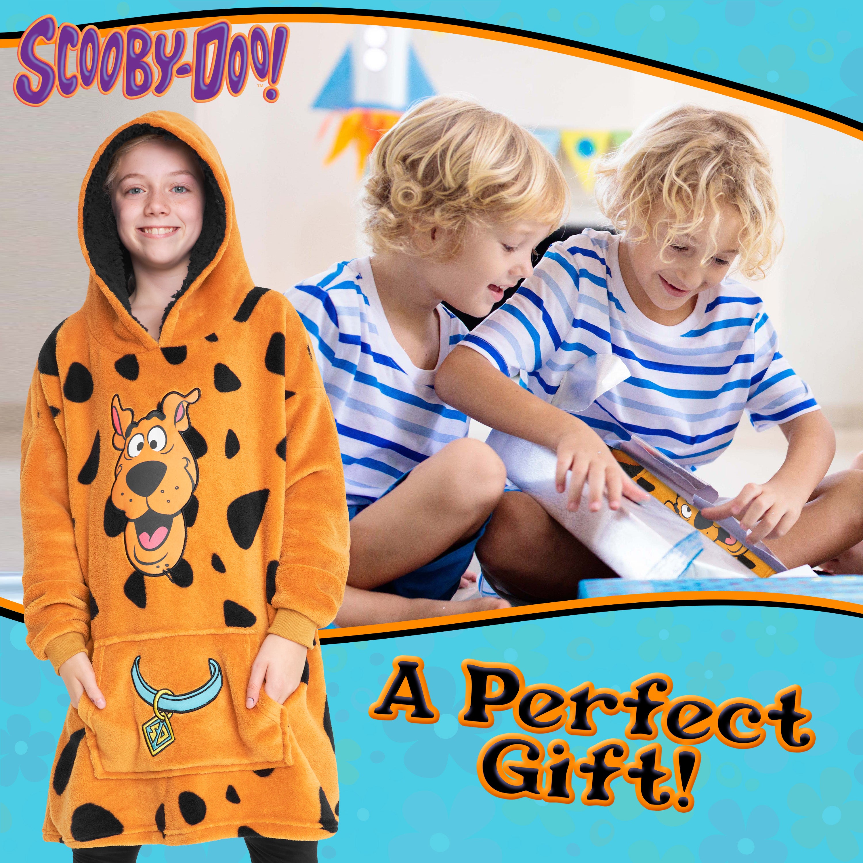 scooby-doo-plaid-hoodie-enfant-marron-polaire-sherpa image 3