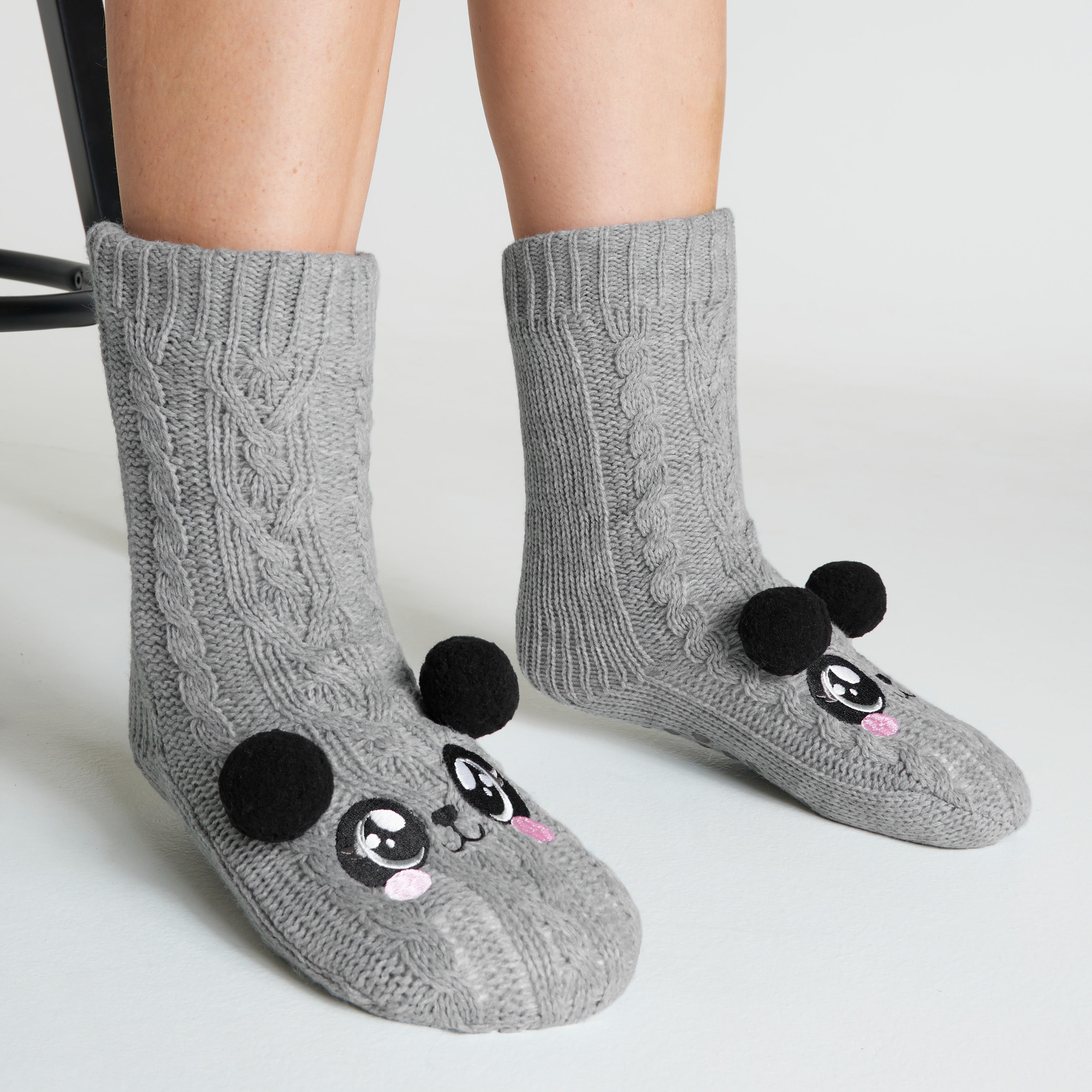 citycomfort-chaussettes-pilou-femme-panda-gris image 6