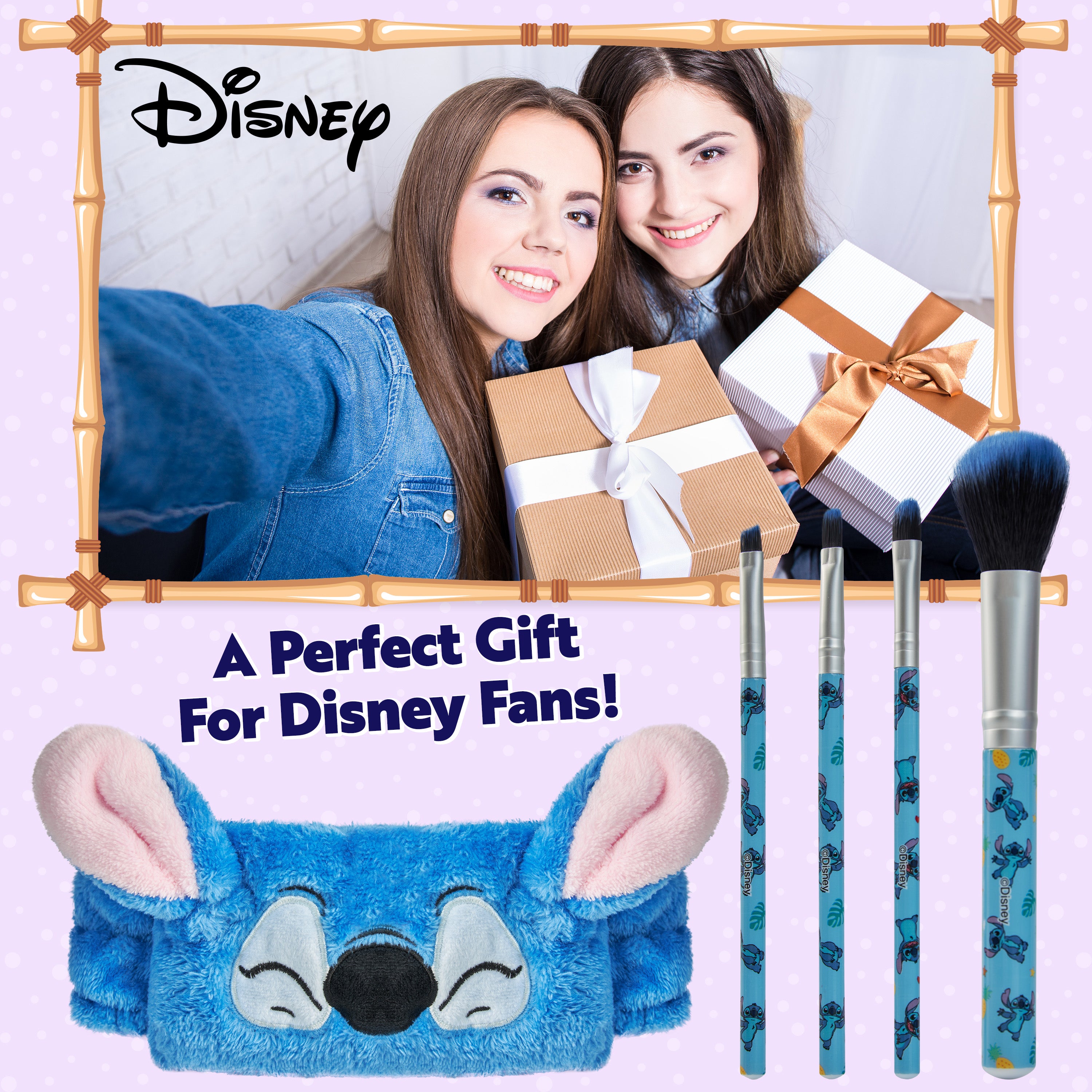 disney-stitch-set-pinceaux-maquillage-bleu-avec-bandeau-2 image 2