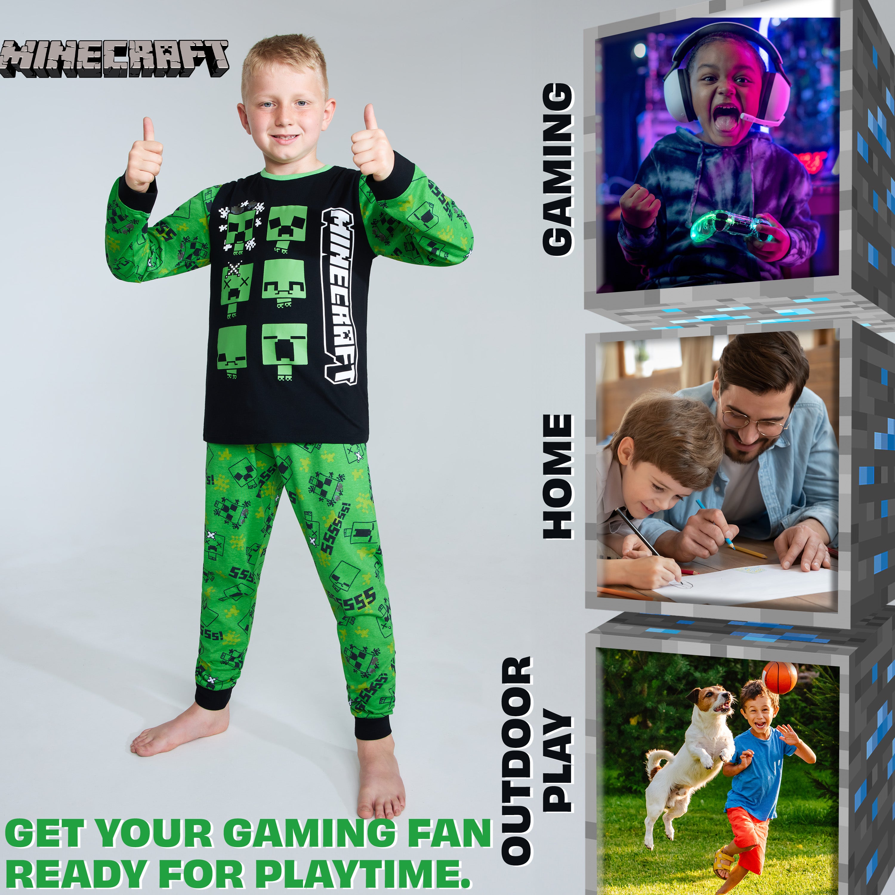 get-trend-minecraft-pyjama-gar-on-long-coton-creeper image 3