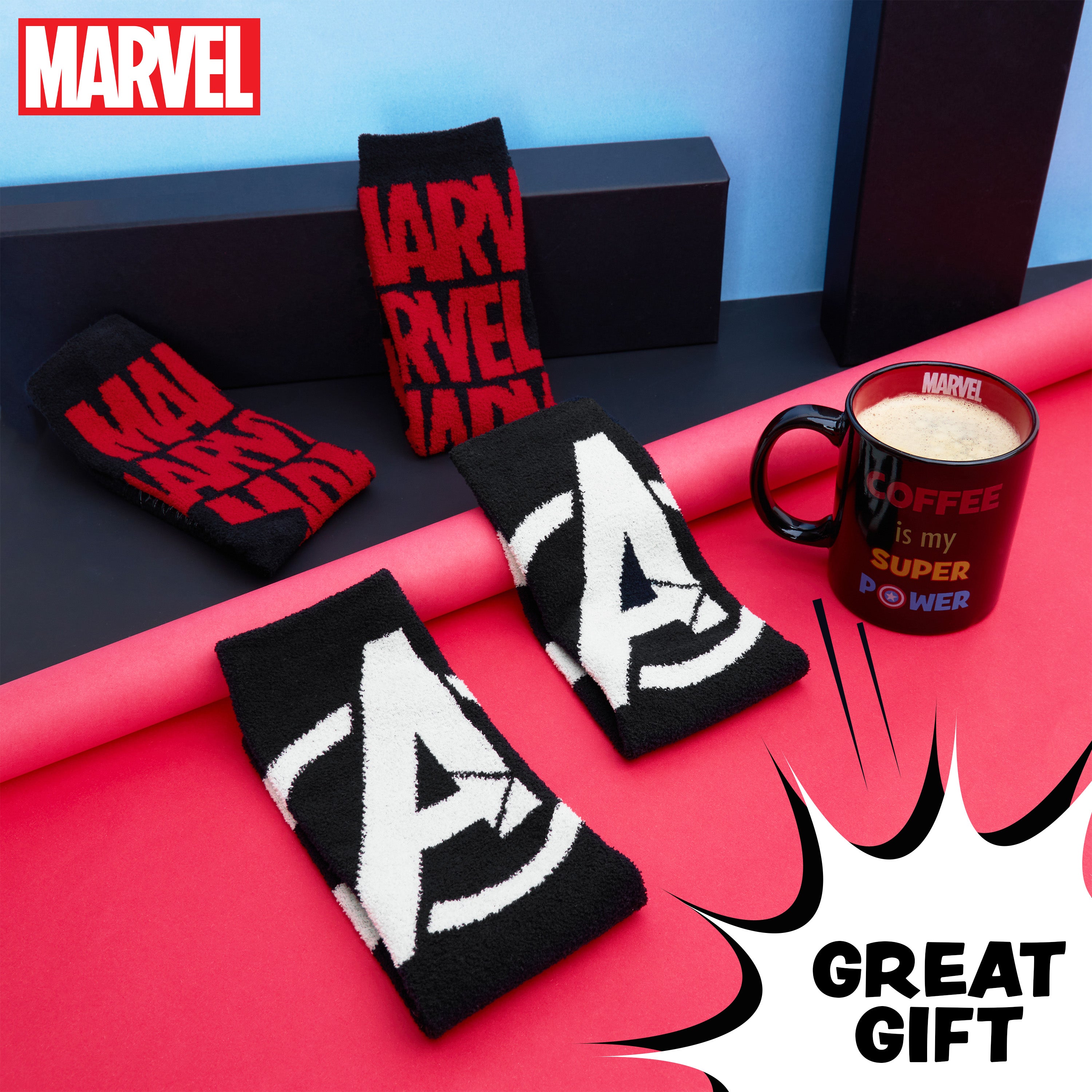 marvel-chaussettes-pilou-homme-avengers-antislip-lot-2 image 2