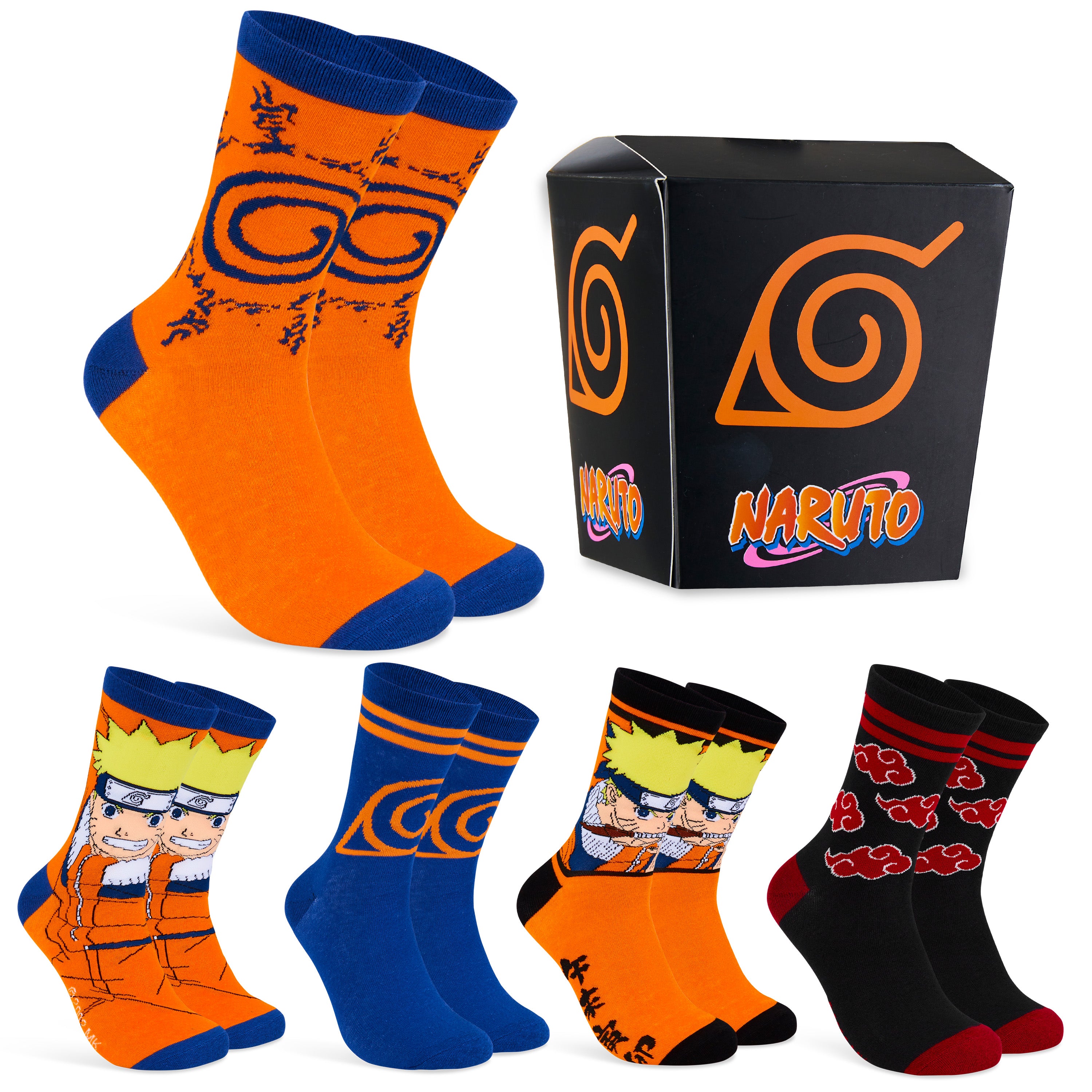 naruto-chaussettes-homme-lot-5-coton-respirant-anime image 1