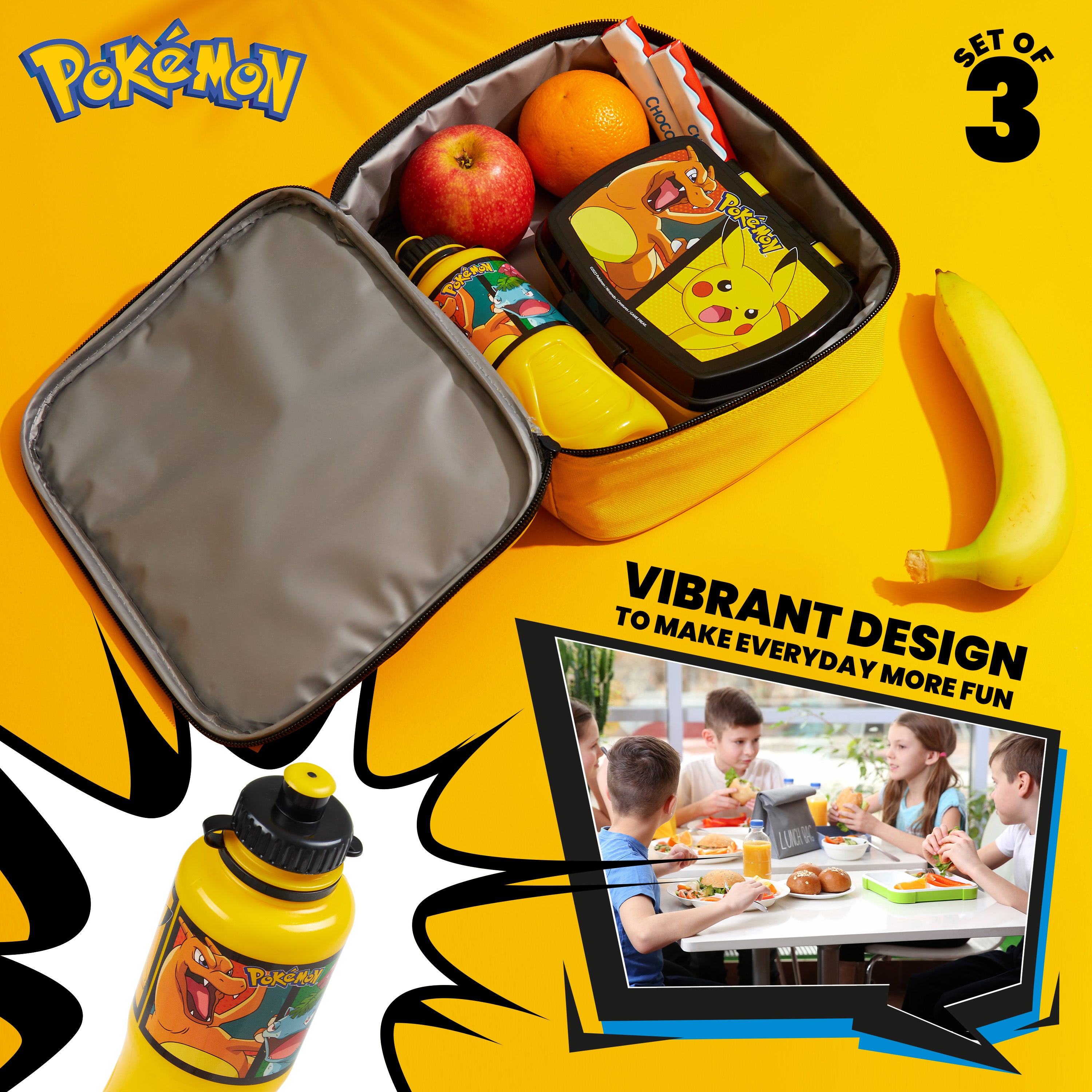 pok-mon-set-repas-enfant-3-pi-ces-jaune-isotherme-430ml image 6