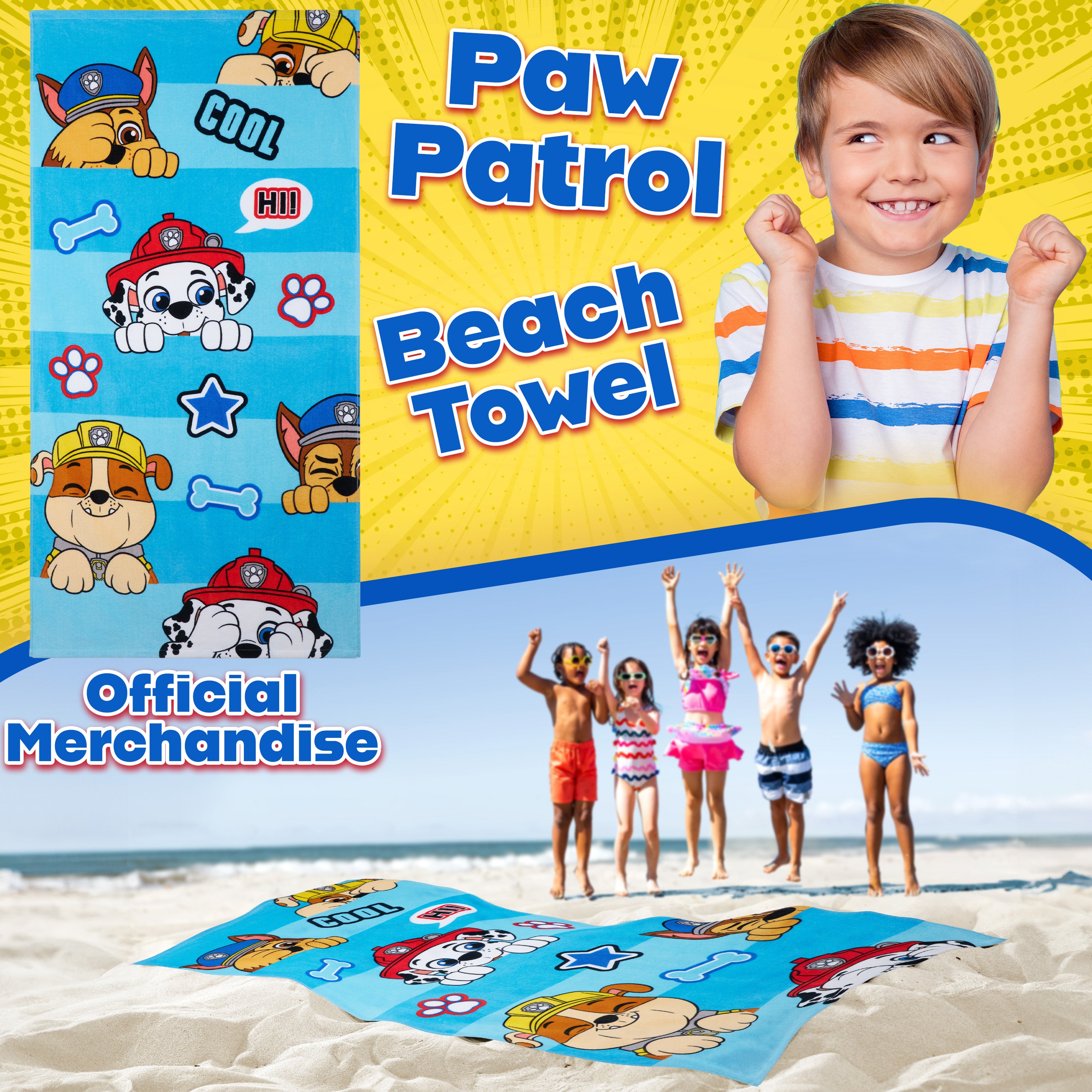 paw-patrol-serviette-bain-enfant-coton-140x70-cm image 2