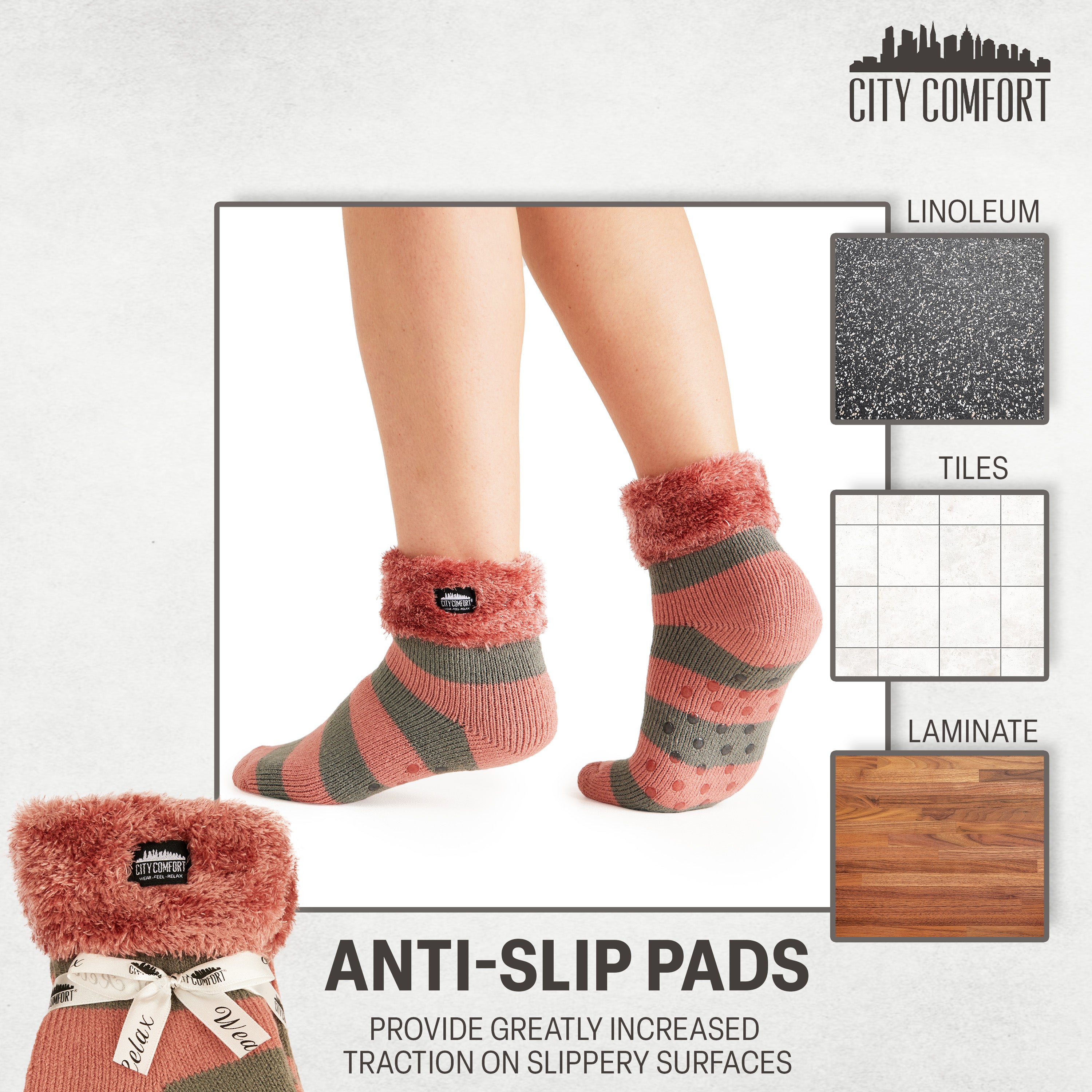 citycomfort-women-chaussettes-chaussons-pilou-taille-unique image 6