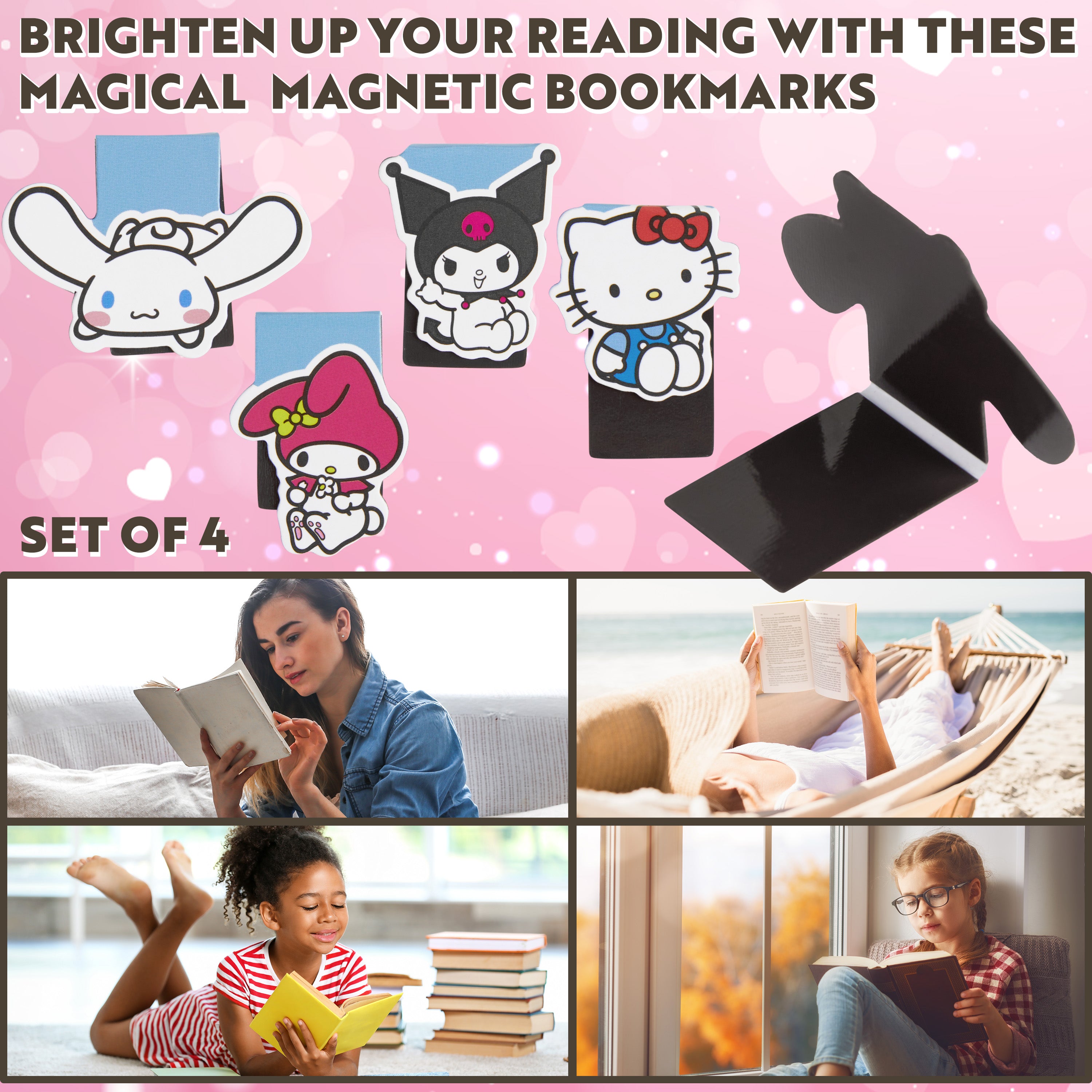 hello-kitty-marque-pages-magn-tiques-lot-4-kawaii image 4
