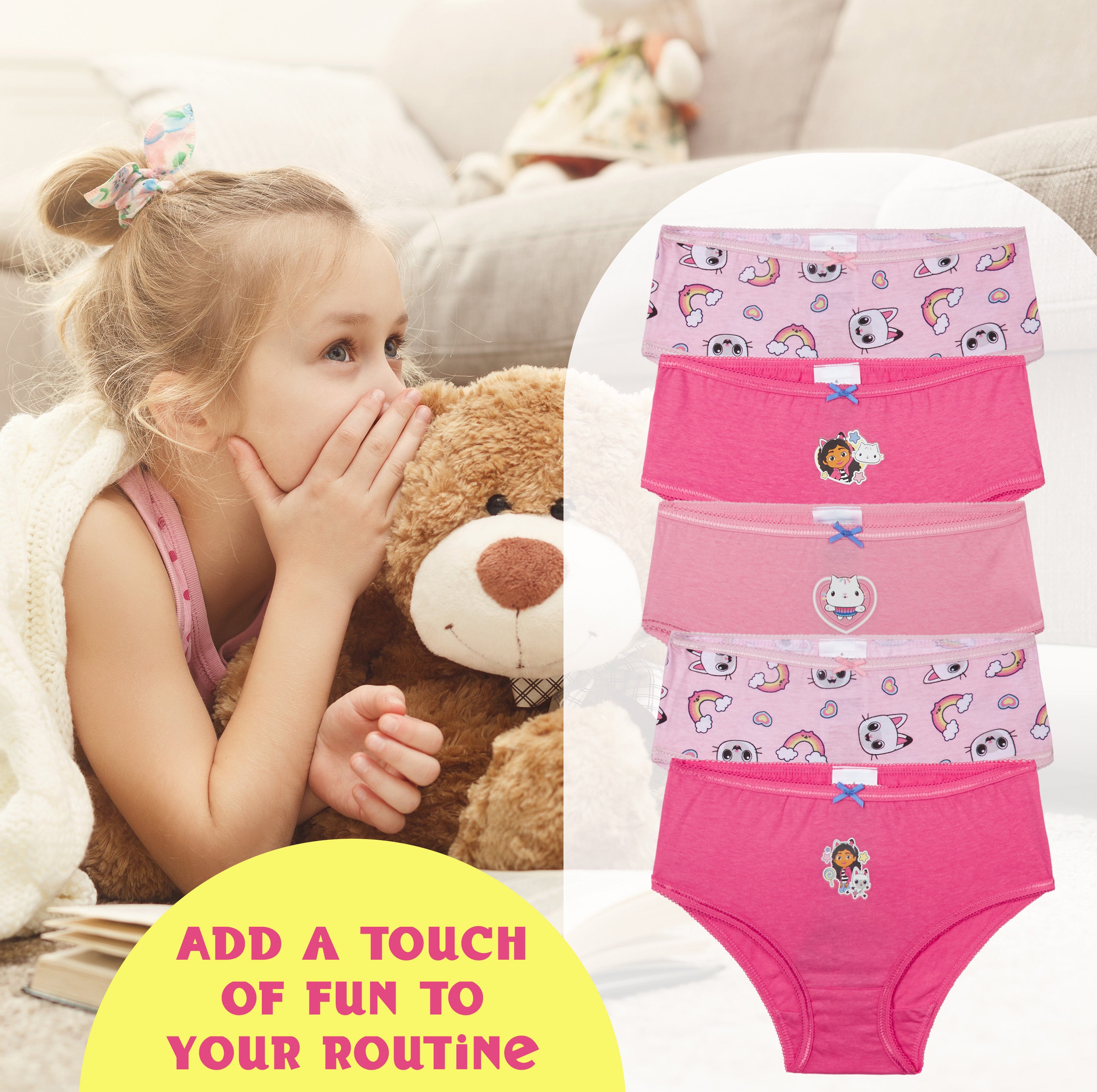 gabby-s-dollhouse-culottes-fille-lot-5-coton-respirant image 2