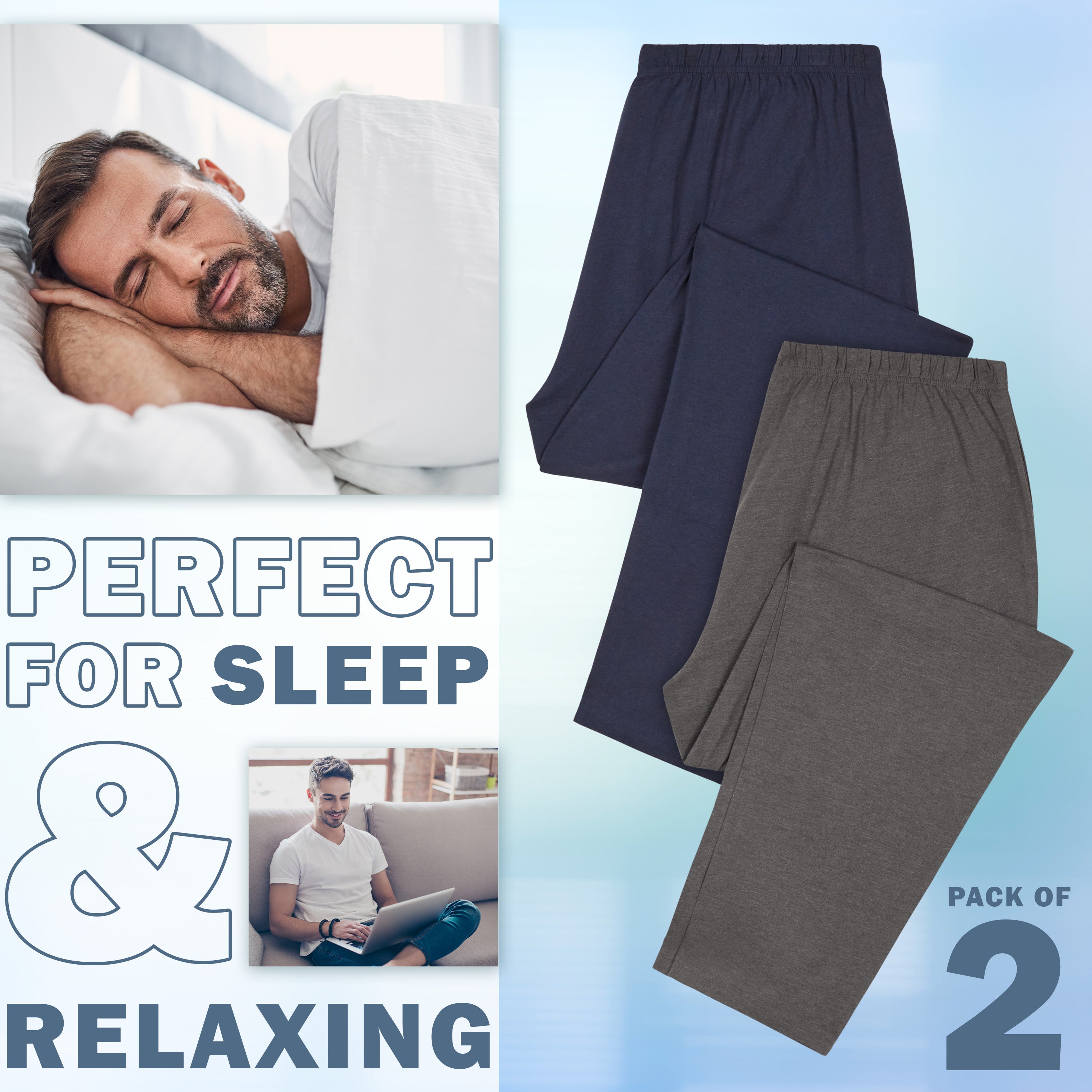 citycomfort-bas-pyjama-homme-coton-lot-de-2-poches image 3