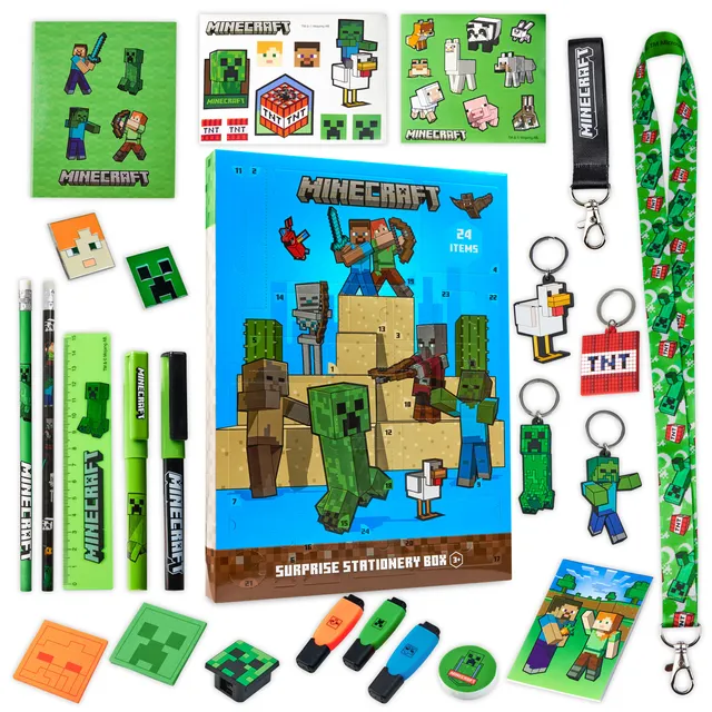 minecraft-calendrier-de-l-avent-2025-papeterie-24-surprises image 1