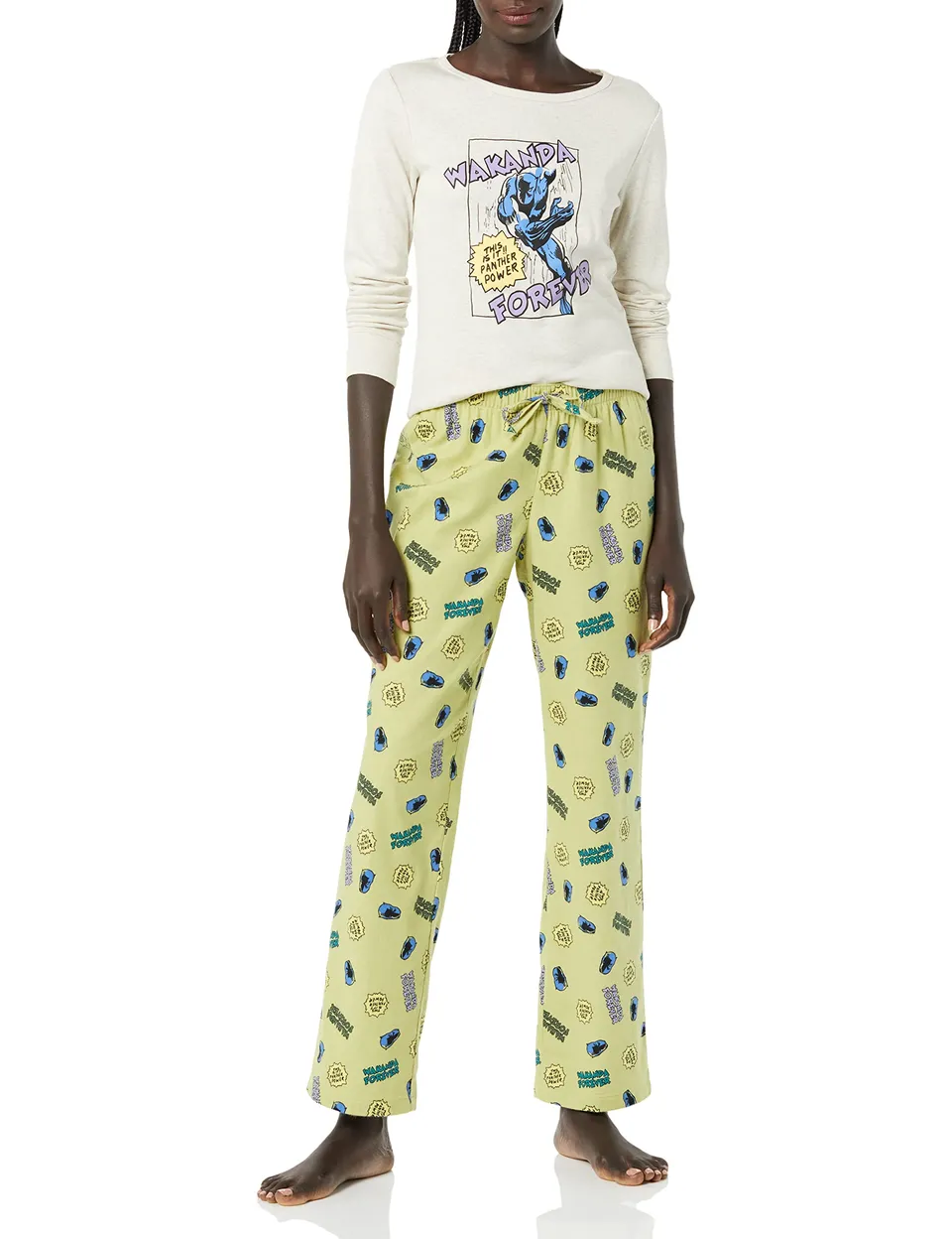amazon-essentials-marvel-black-panther-pyjama-flanelle-femme image 1
