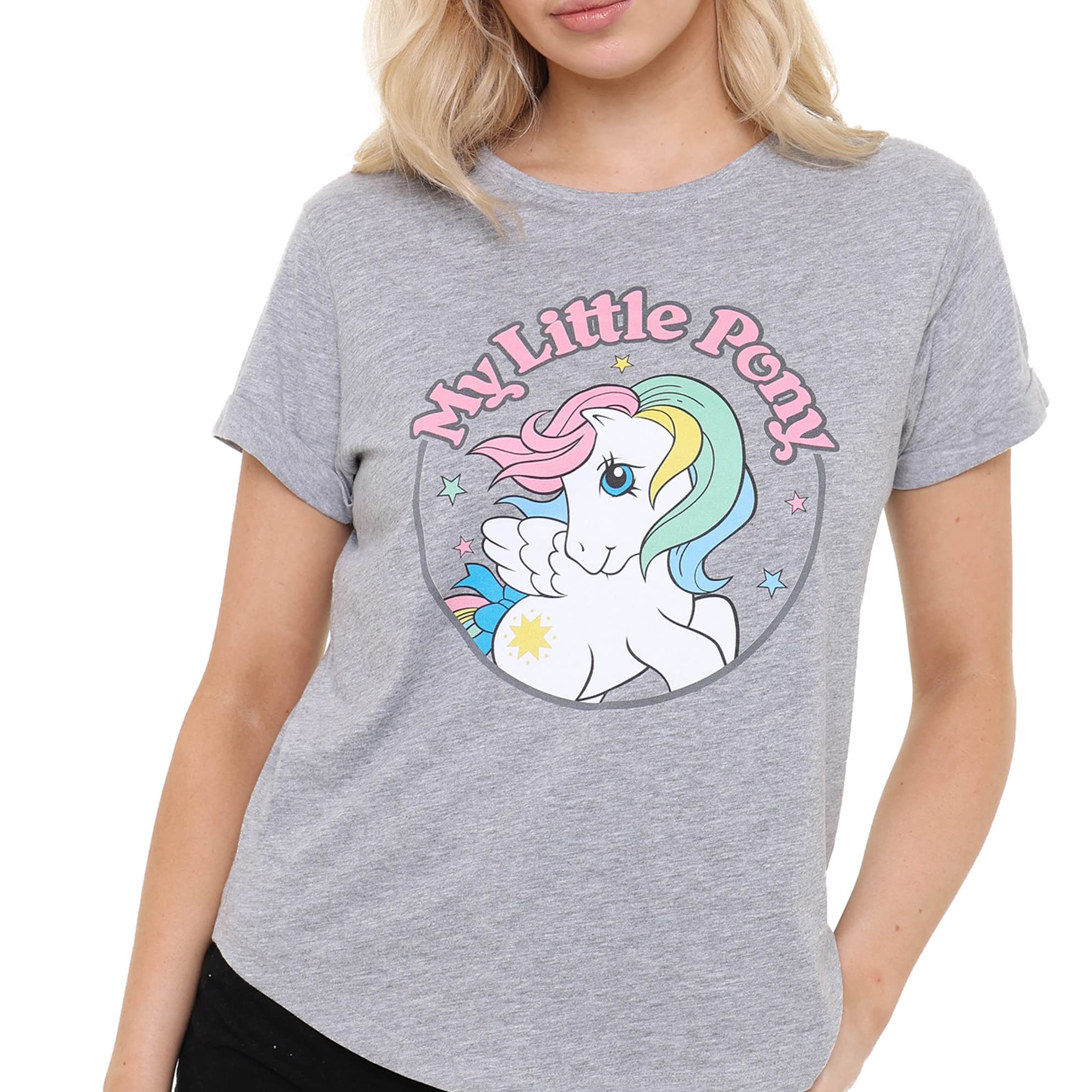 my-little-pony-t-shirt-classic-badge-femme-gris-chin-cotton-soul image 2