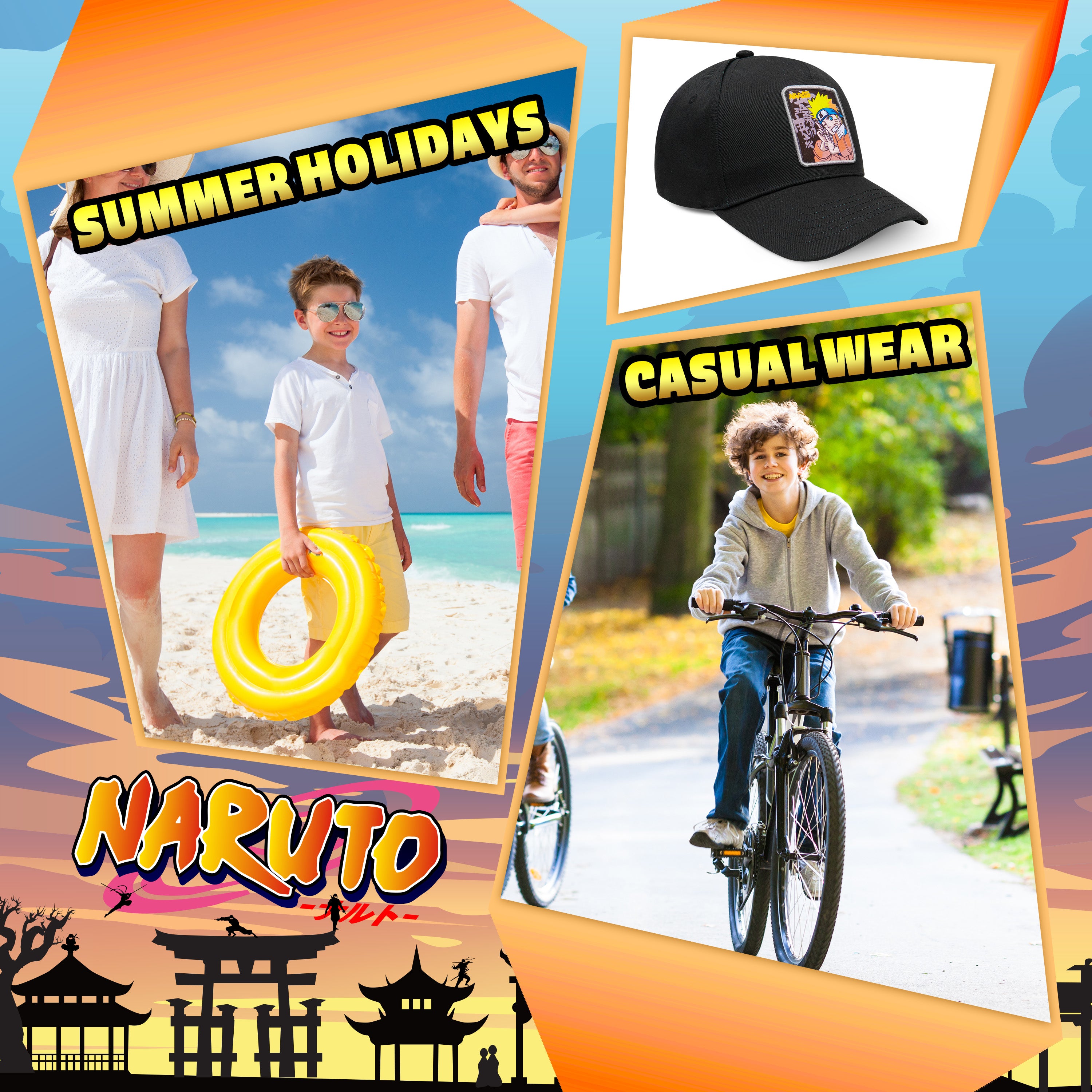naruto-casquette-gar-on-baseball-coton-noir-r-glable-t image 5