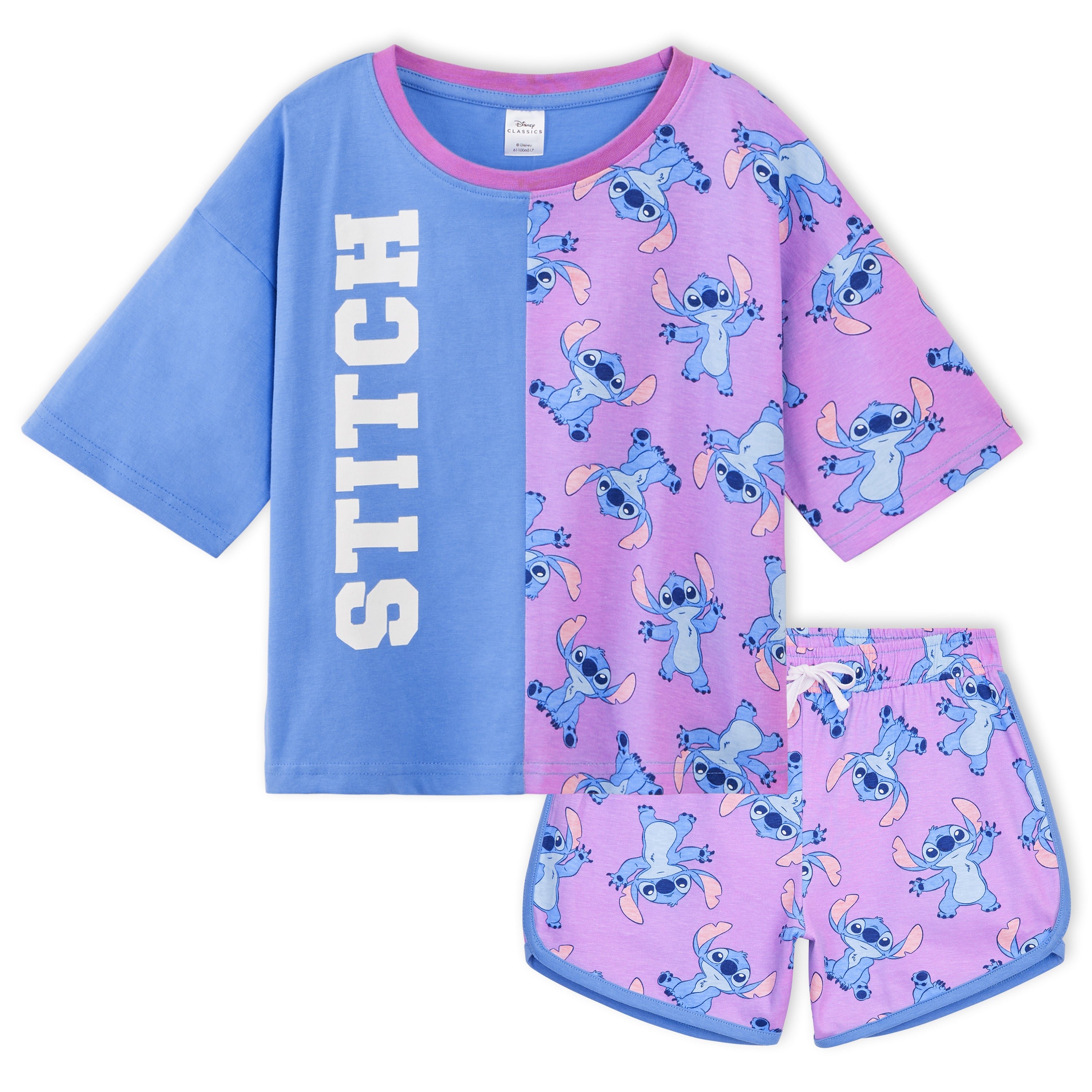 get-trend-girls-pyjama-short-stitch-disney-fille-coton-4-14-ans image 1